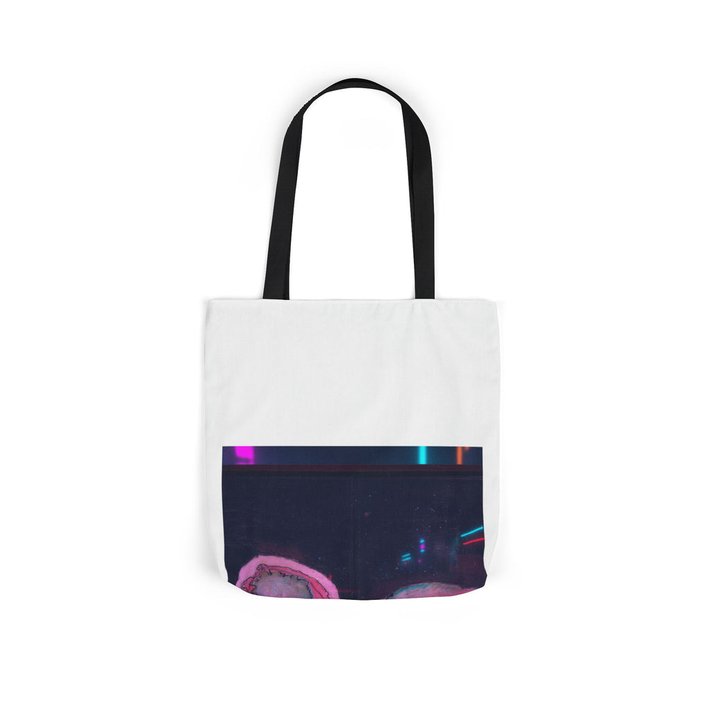Neon Night Glow Agate Abstract Photo Canvas Tote Bag