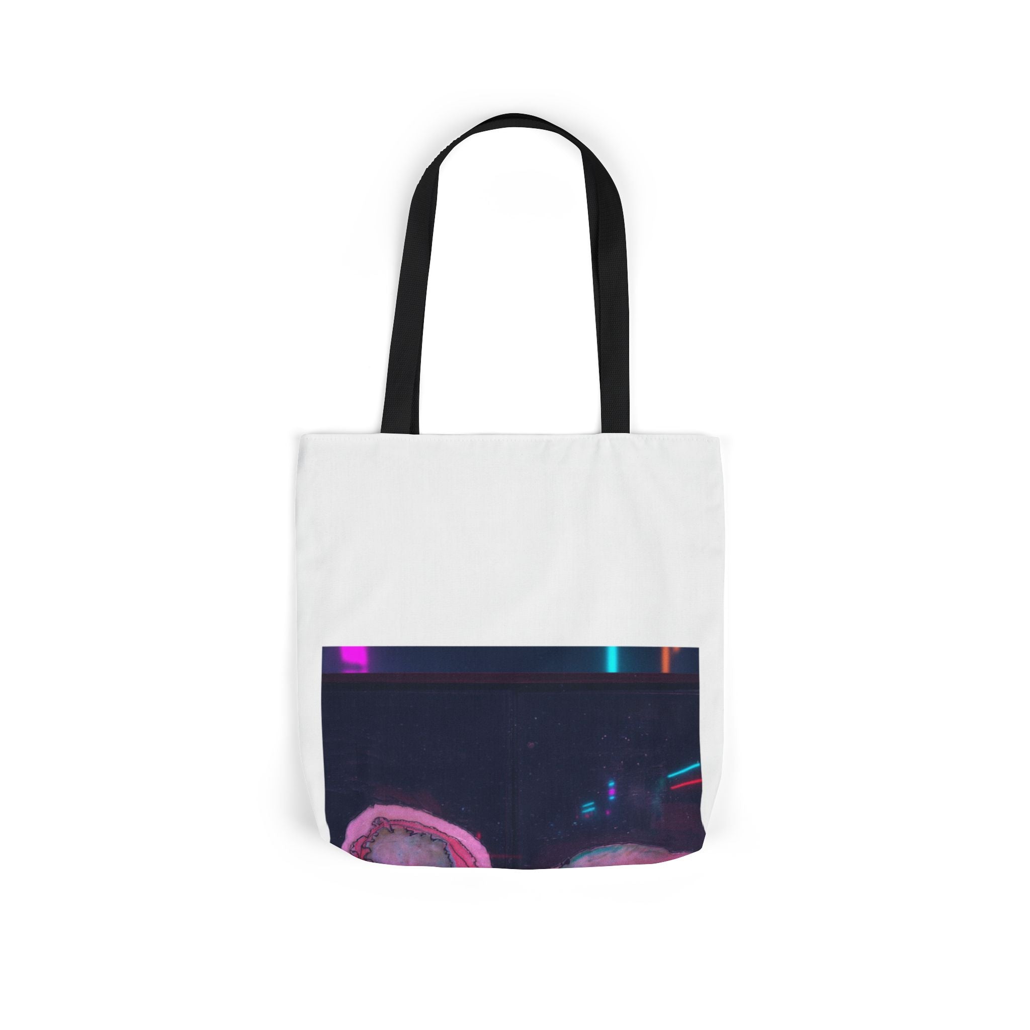 Neon Night Glow Agate Abstract Photo Canvas Tote Bag