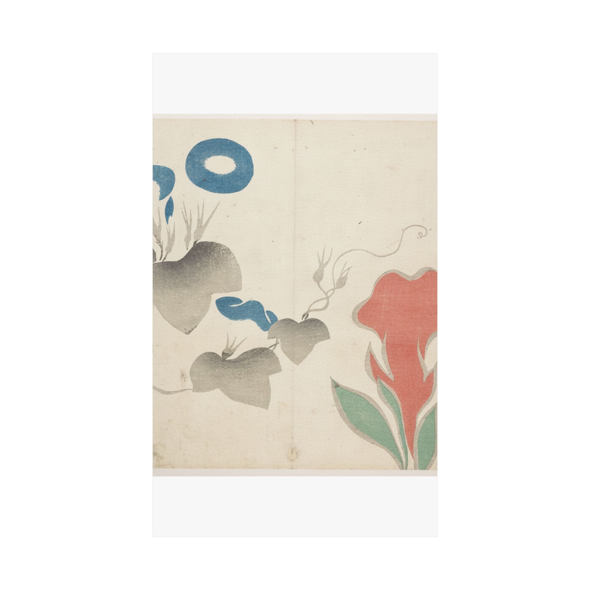 Watercolor — Design Of Morning–Glory And Other Flowers — Matte Poster