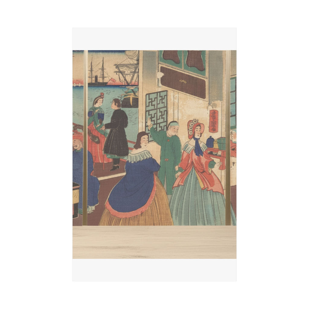 Product Marketing — People Of The Five Nations Drinking And Eating (Gokakoku Jinbutsu Dontaku No Zu) — Matte Poster