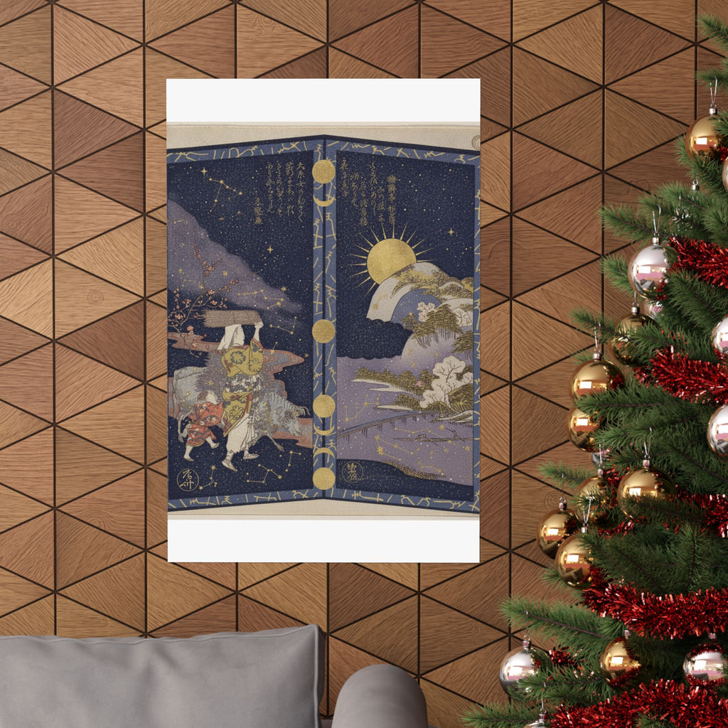 Celestial — Surimono In Shape Of Small Twofold Screen — Matte Poster