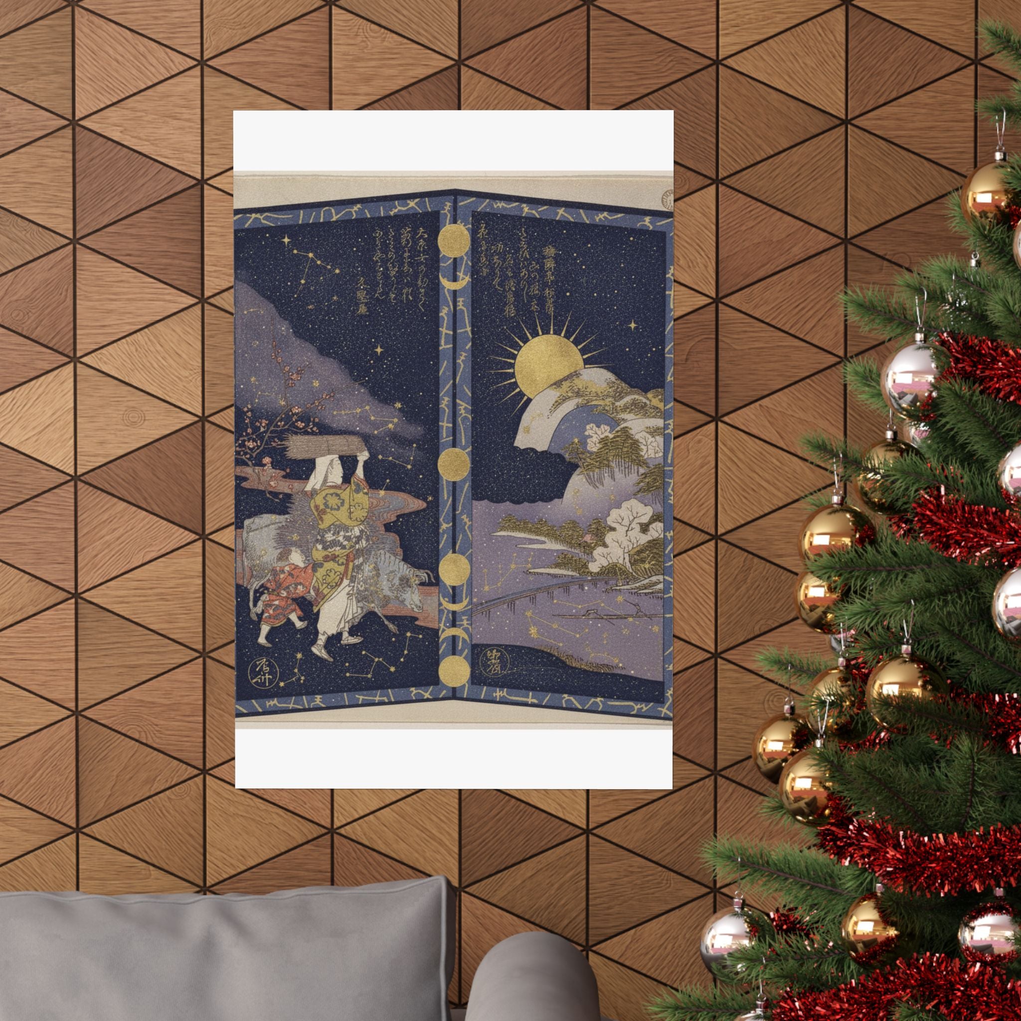 Celestial — Surimono In Shape Of Small Twofold Screen — Matte Poster