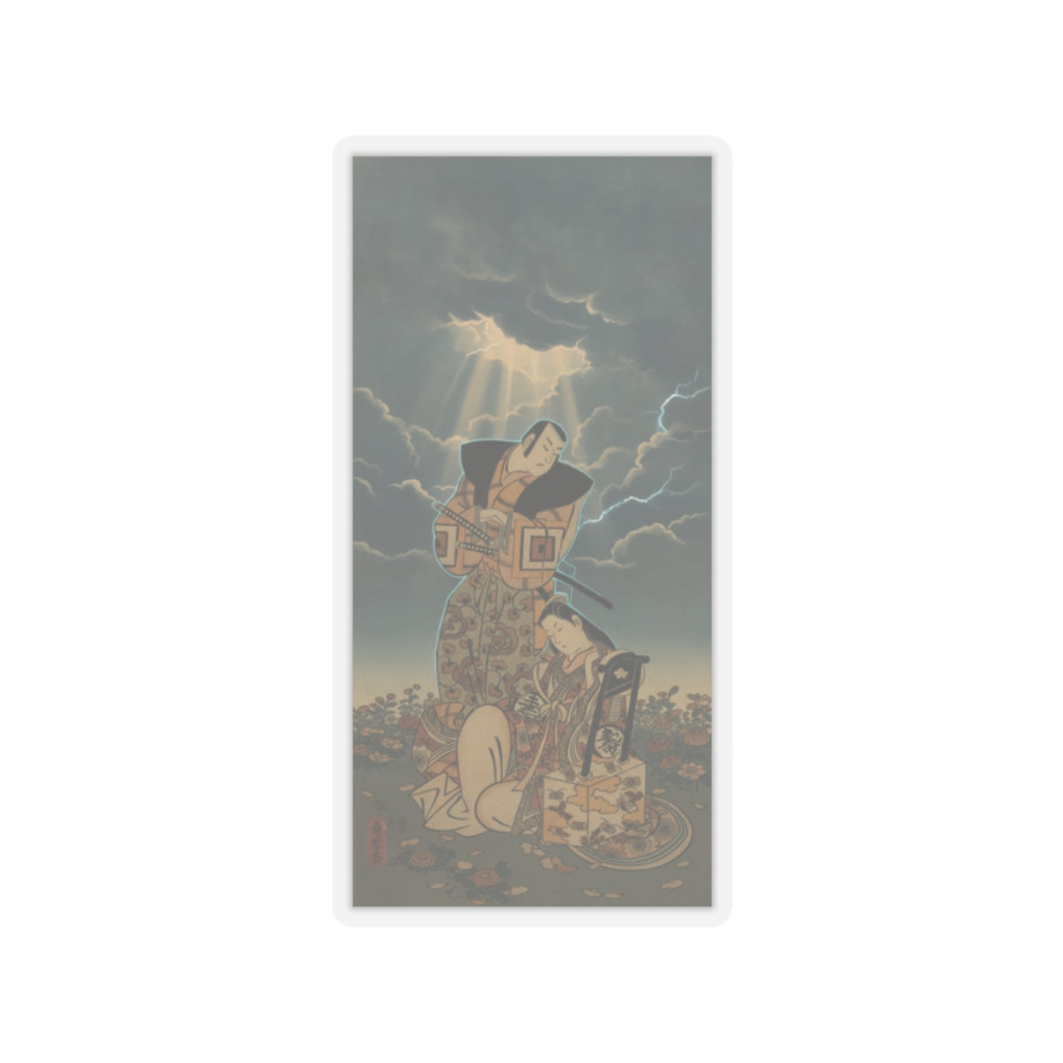 Dramatic Storm — The Actor, Ichikawa Danjuro I, 1660–1704 As A Woman In Unidentified Role — Kiss-Cut Sticker