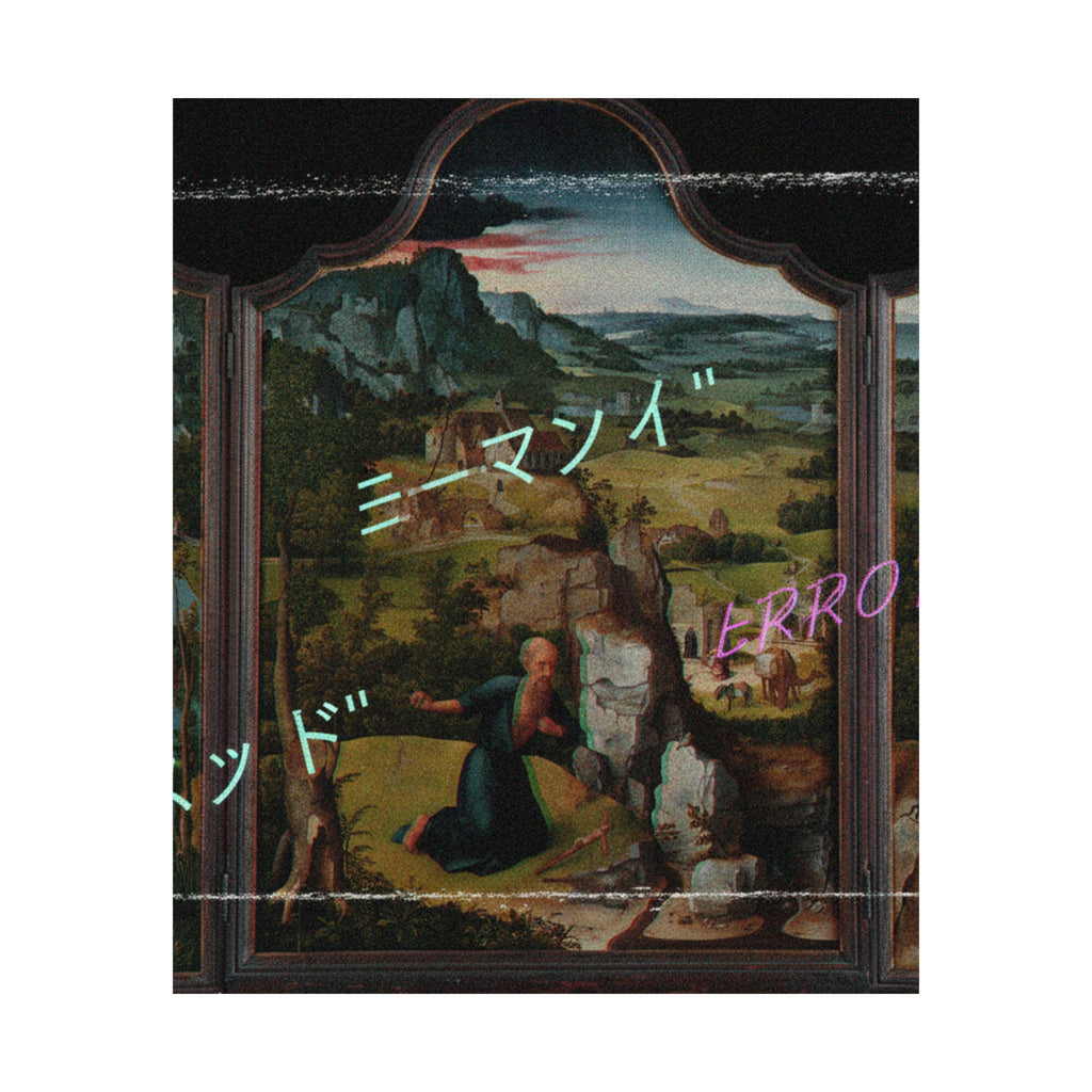 Glitched Renaissance Triptych Vaporwave ERROR Matte Poster