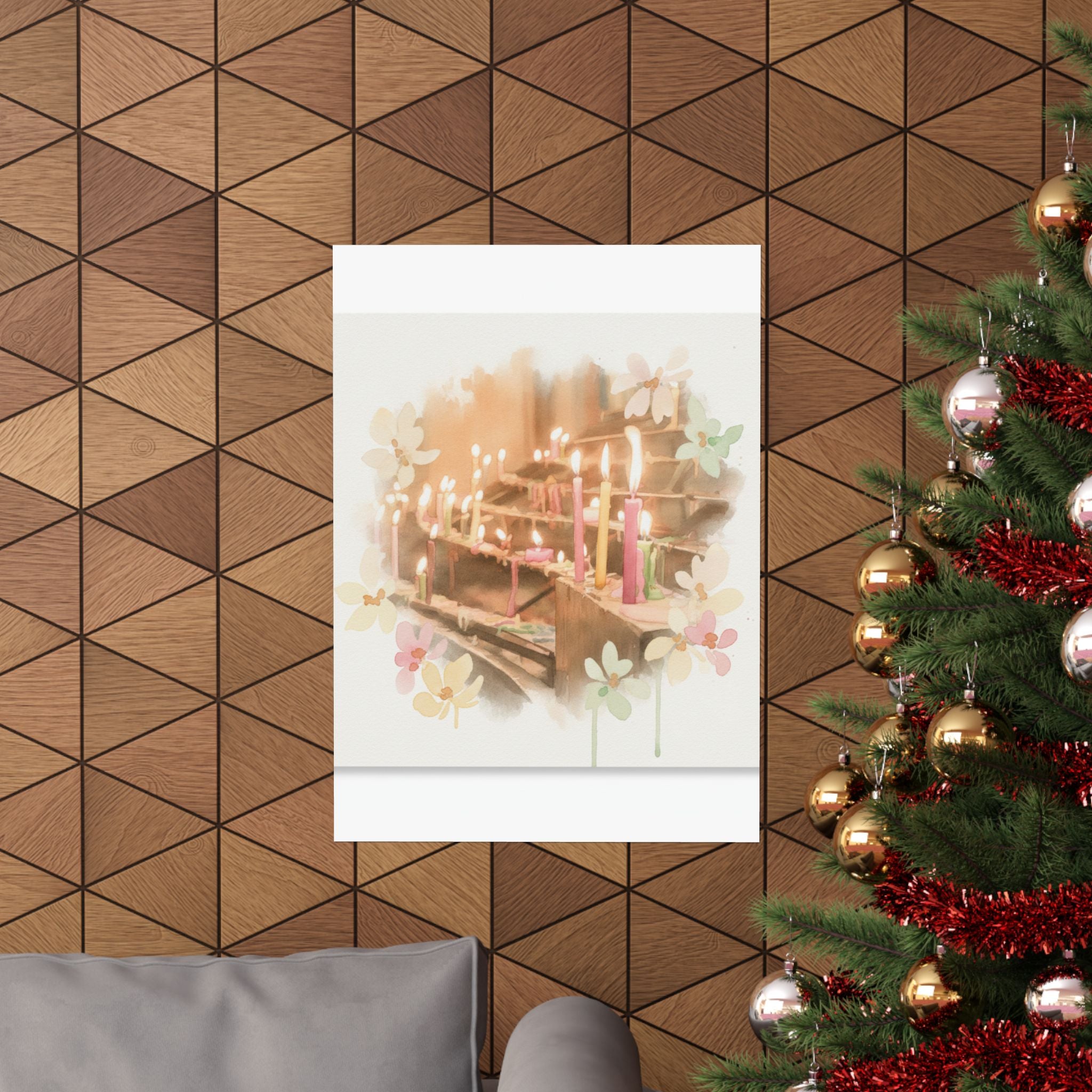 Watercolor — Candle — Matte Poster