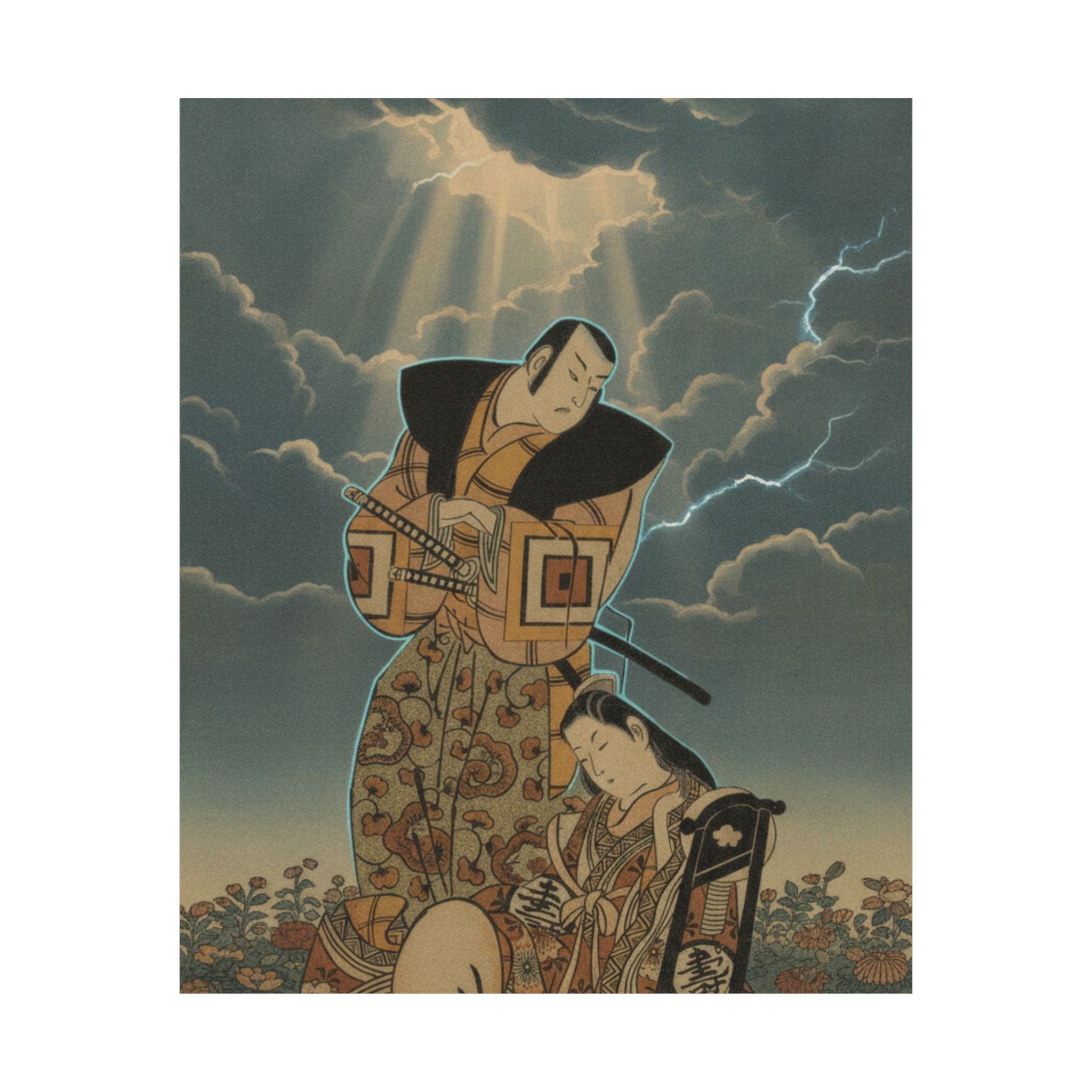 Dramatic Storm — The Actor, Ichikawa Danjuro I, 1660–1704 As A Woman In Unidentified Role — Matte Poster