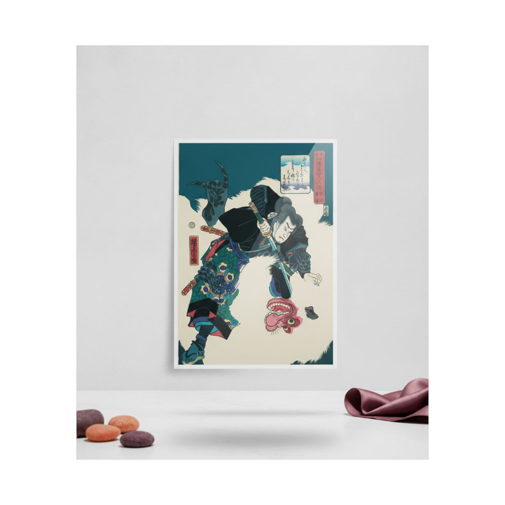 Product Marketing — The Warrior Slaying The Giant White Hihi — Matte Poster