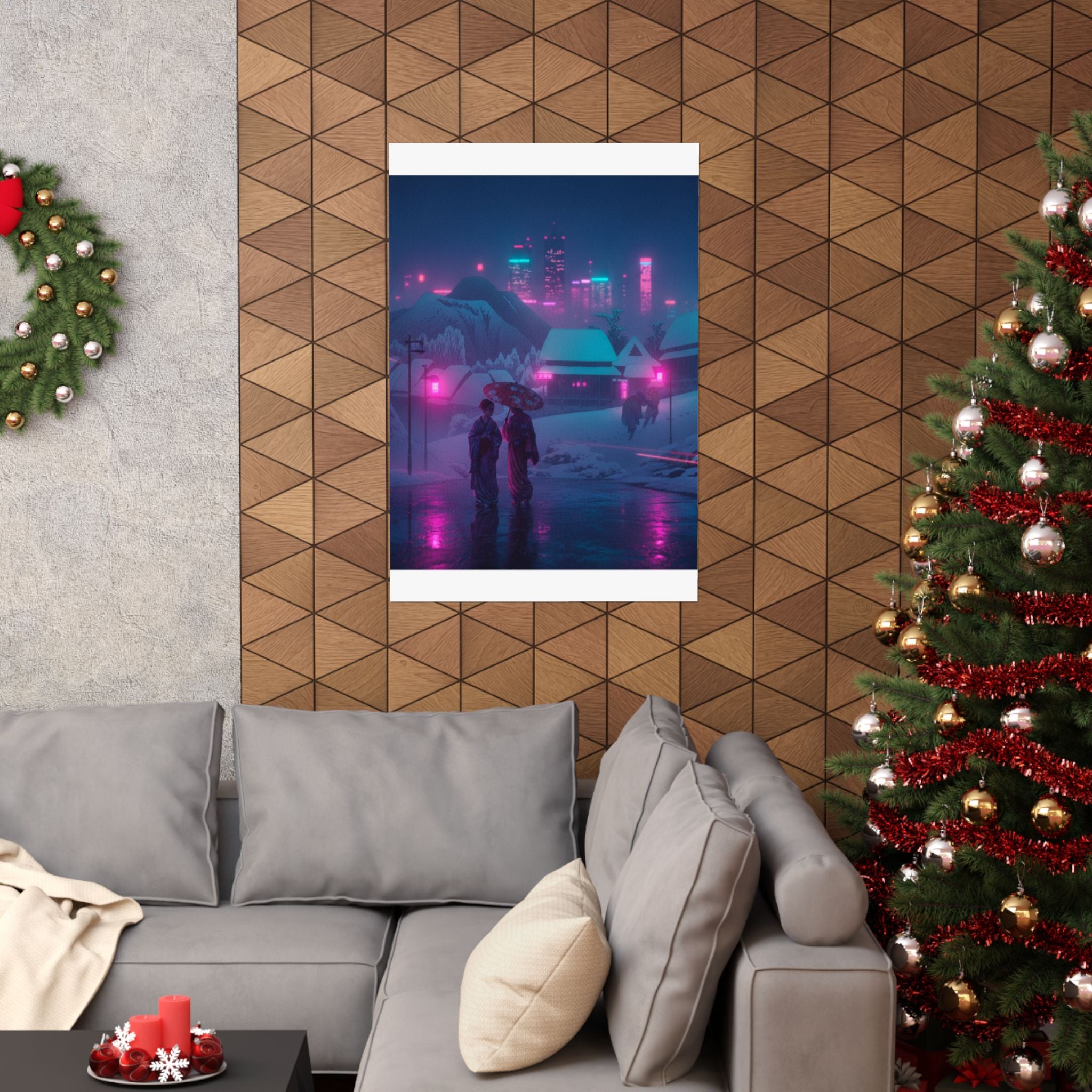 Neon Noir — Evening Snow — Matte Poster