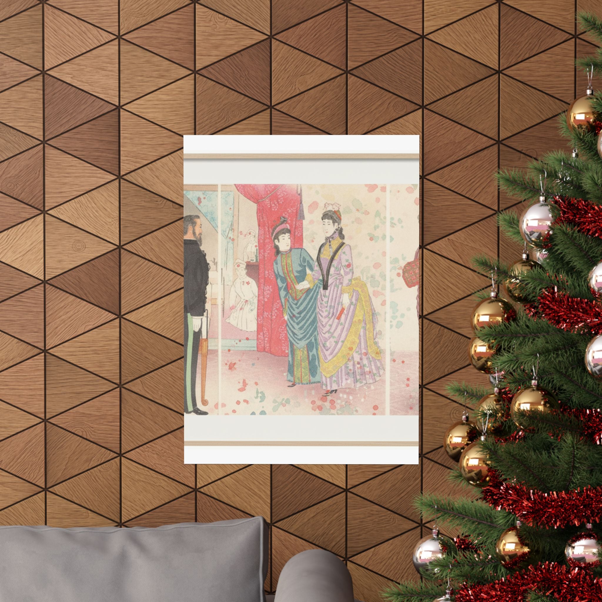 Watercolor — Illustration Of The Empress Visiting A Field Hospital [In Hiroshima] (Yasen Byōi — Matte Poster