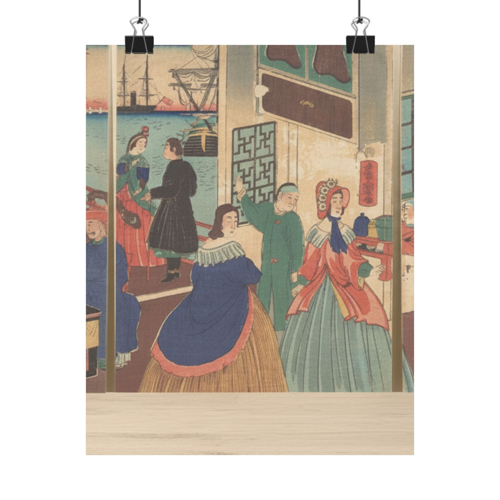 Product Marketing — People Of The Five Nations Drinking And Eating (Gokakoku Jinbutsu Dontaku No Zu) — Matte Poster
