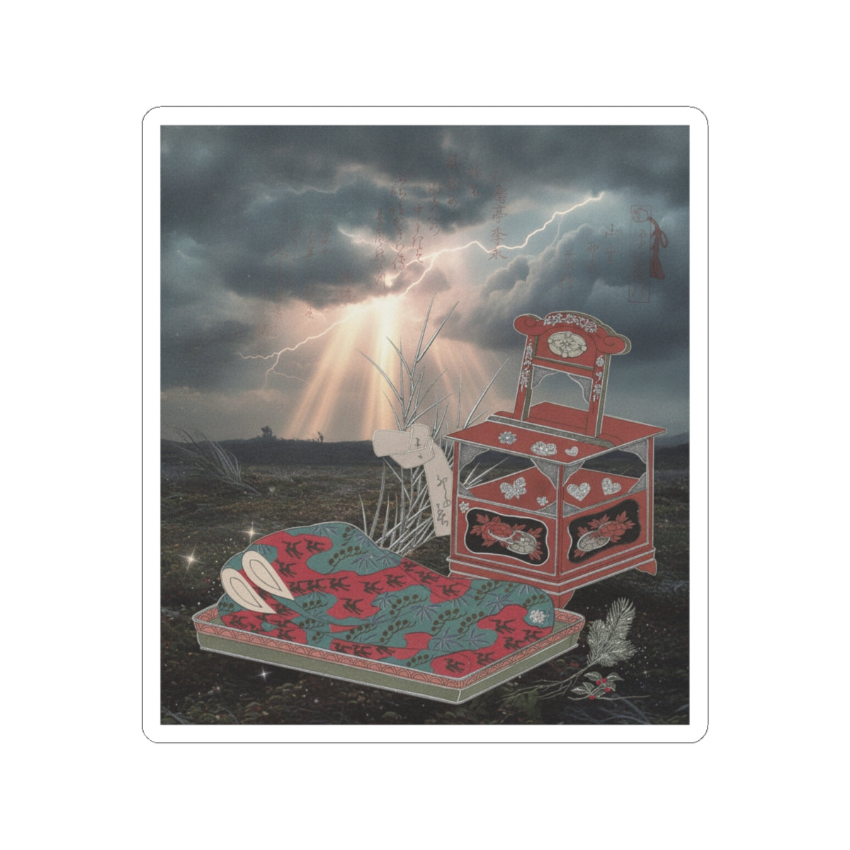 Dramatic Storm — Cabinet For The Toilet And Bed-Clothes — Kiss-Cut Sticker