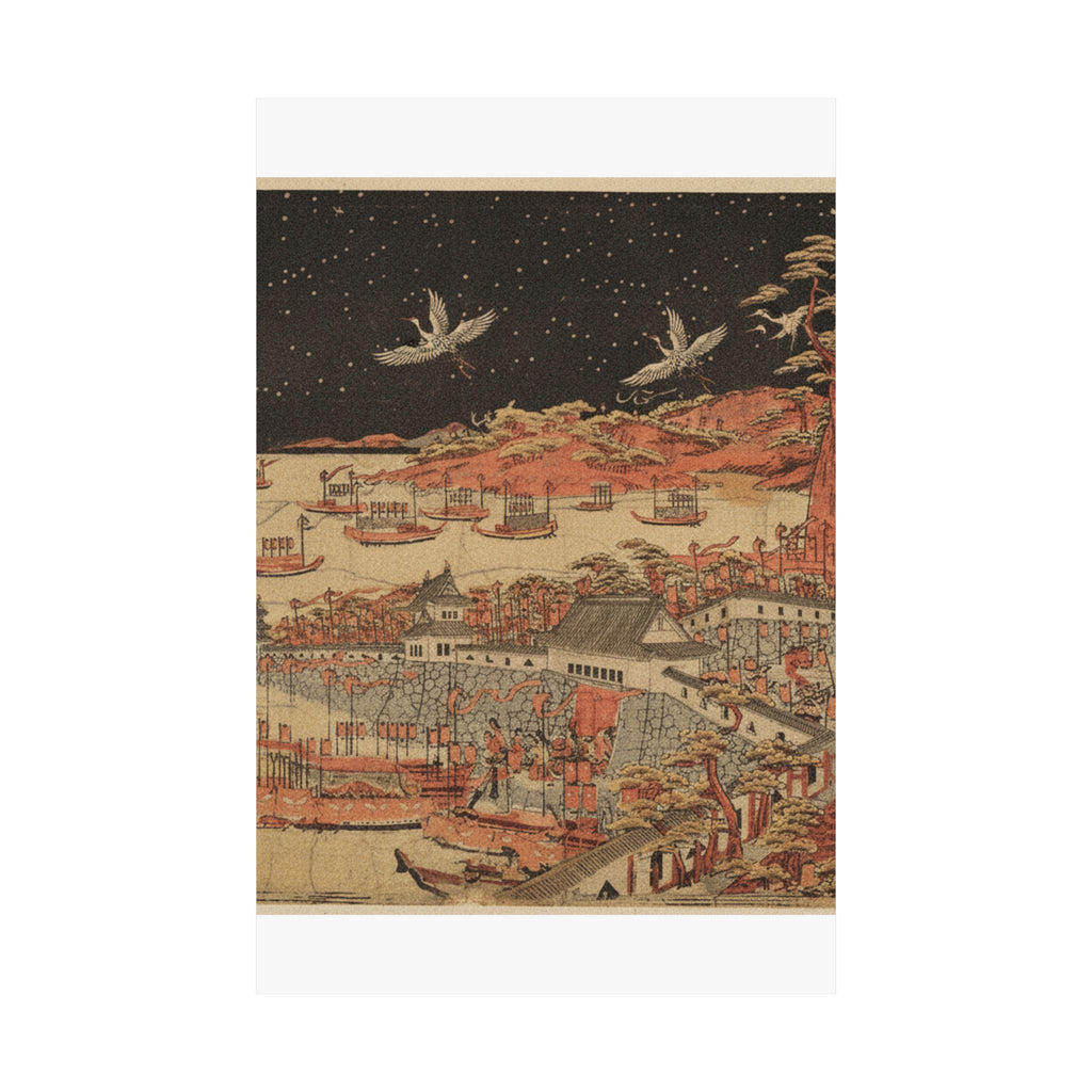 Japanese Street — Battle Of Ichi–No–Tani, March 21, 1184 — Matte Poster