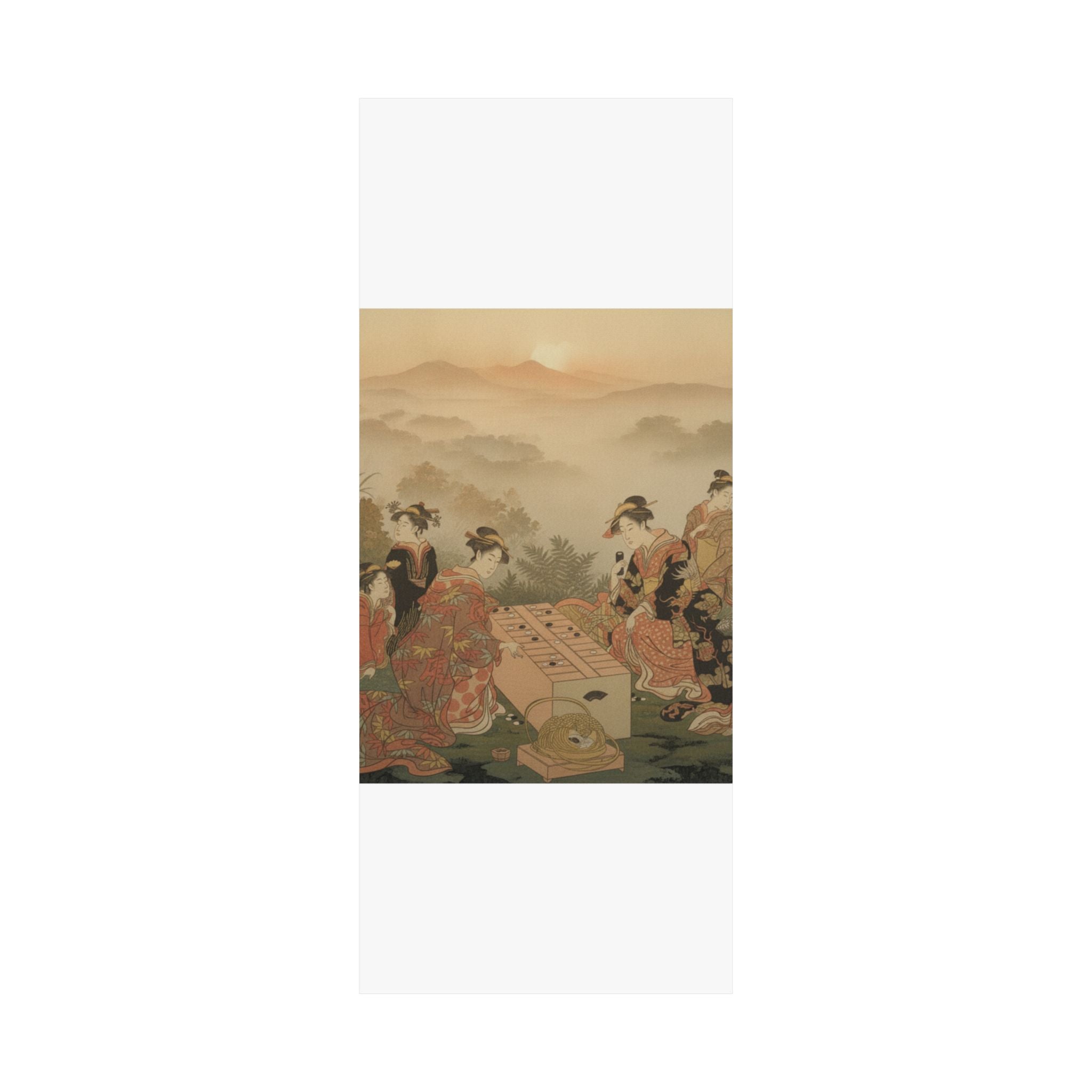Scenic Nature — Two Young Women Playing A Game Of Sugoroku — Matte Poster