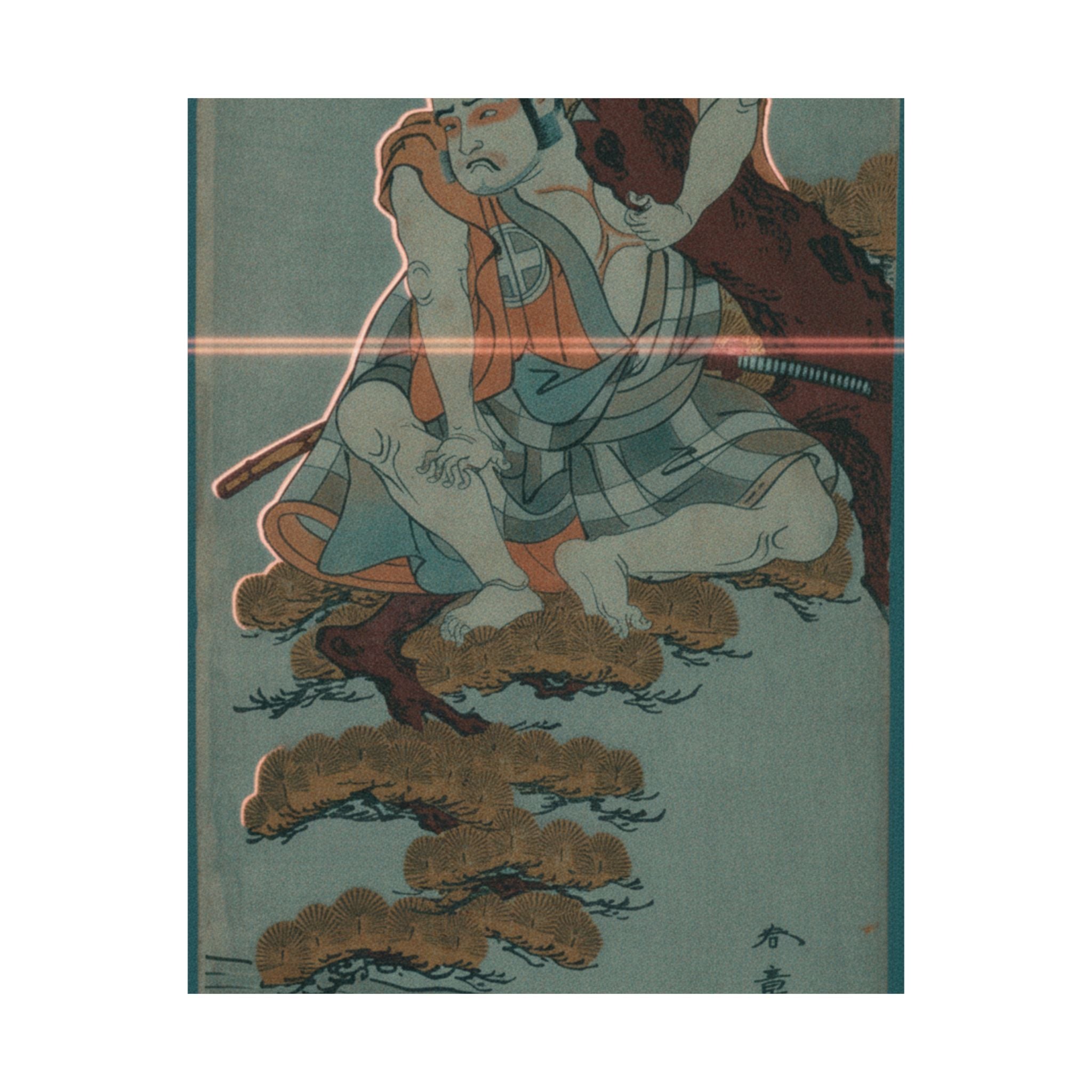 Cinematic — The Actor Otani Hiroemon Iii Watching From The Branches Of A Pine Tree Overhangi — Matte Poster