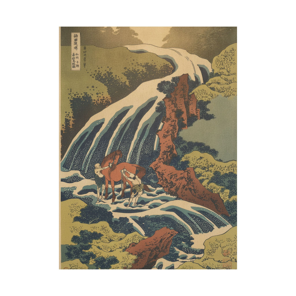 Scenic Nature — The Waterfall Where Yoshitsune Washed His Horse At Yoshino In Yamato Province (W — Matte Poster
