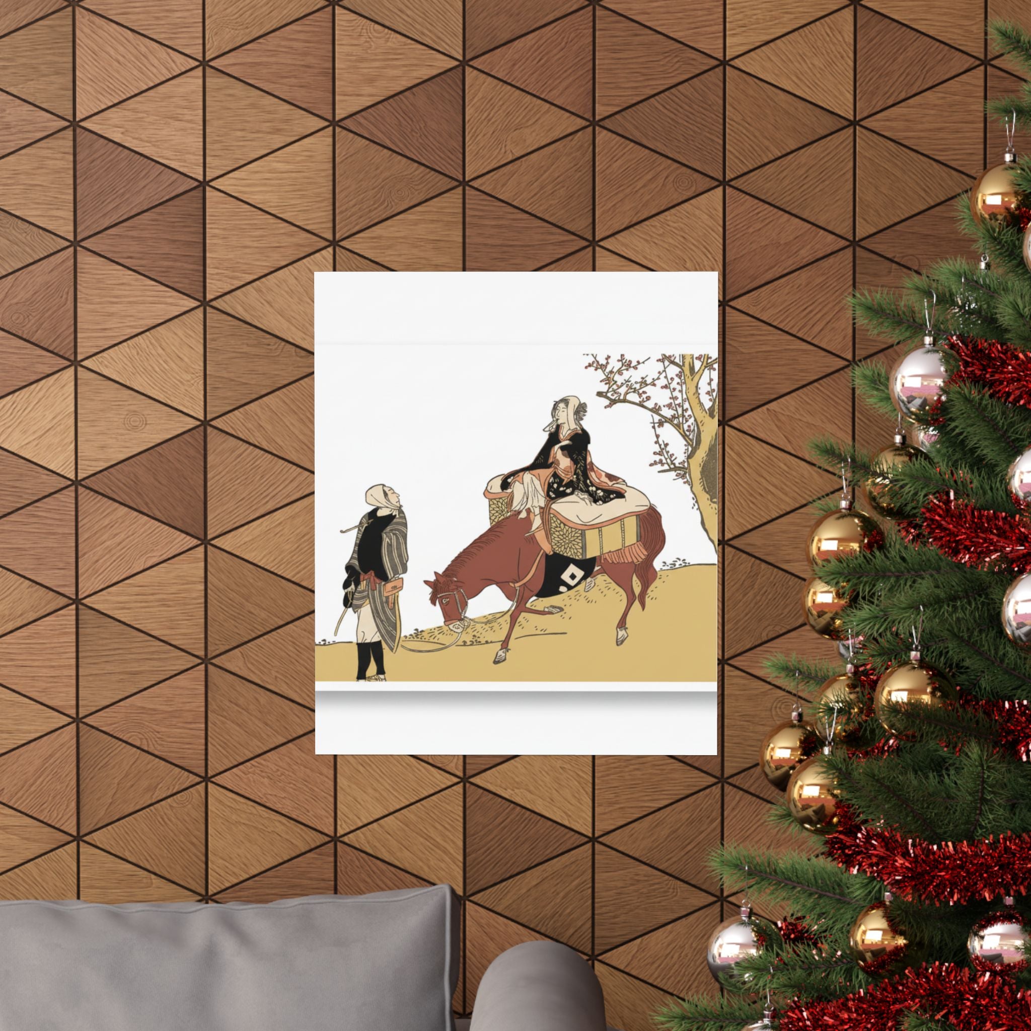 Ecommerce Main — Version Of Legend Of Michizane: Woman Riding Ox Which A Man Is Leading — Matte Poster