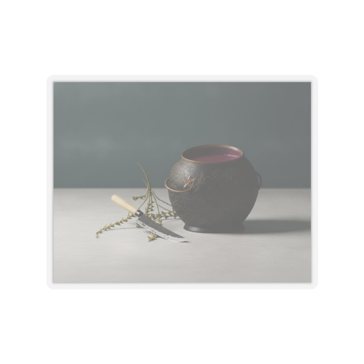 Product Marketing — Vase And Kitchen Knife — Kiss-Cut Sticker