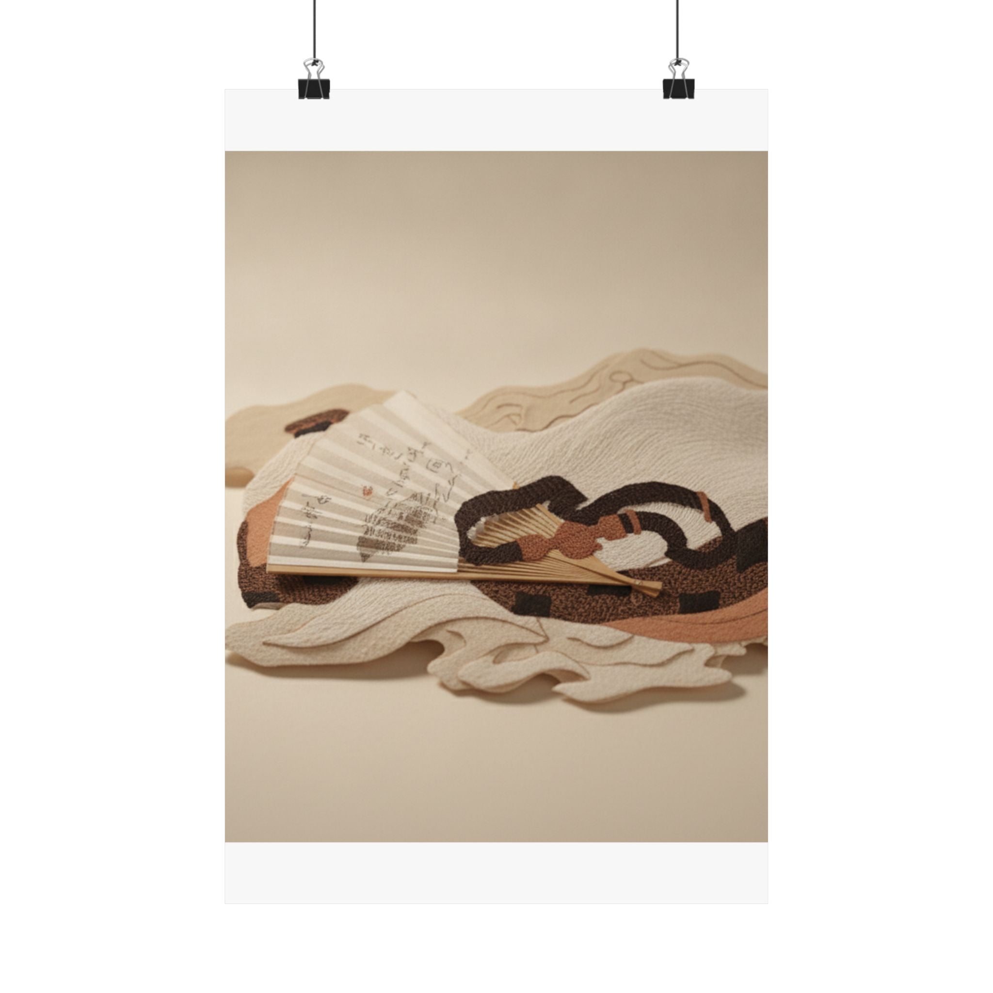 Product Marketing — Belt And Fan On A Piece Of Cloth — Matte Poster