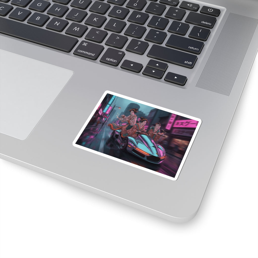 Fast Furious — Two Young Ladies Having Tea Attended By Elderly Servant — Kiss-Cut Sticker