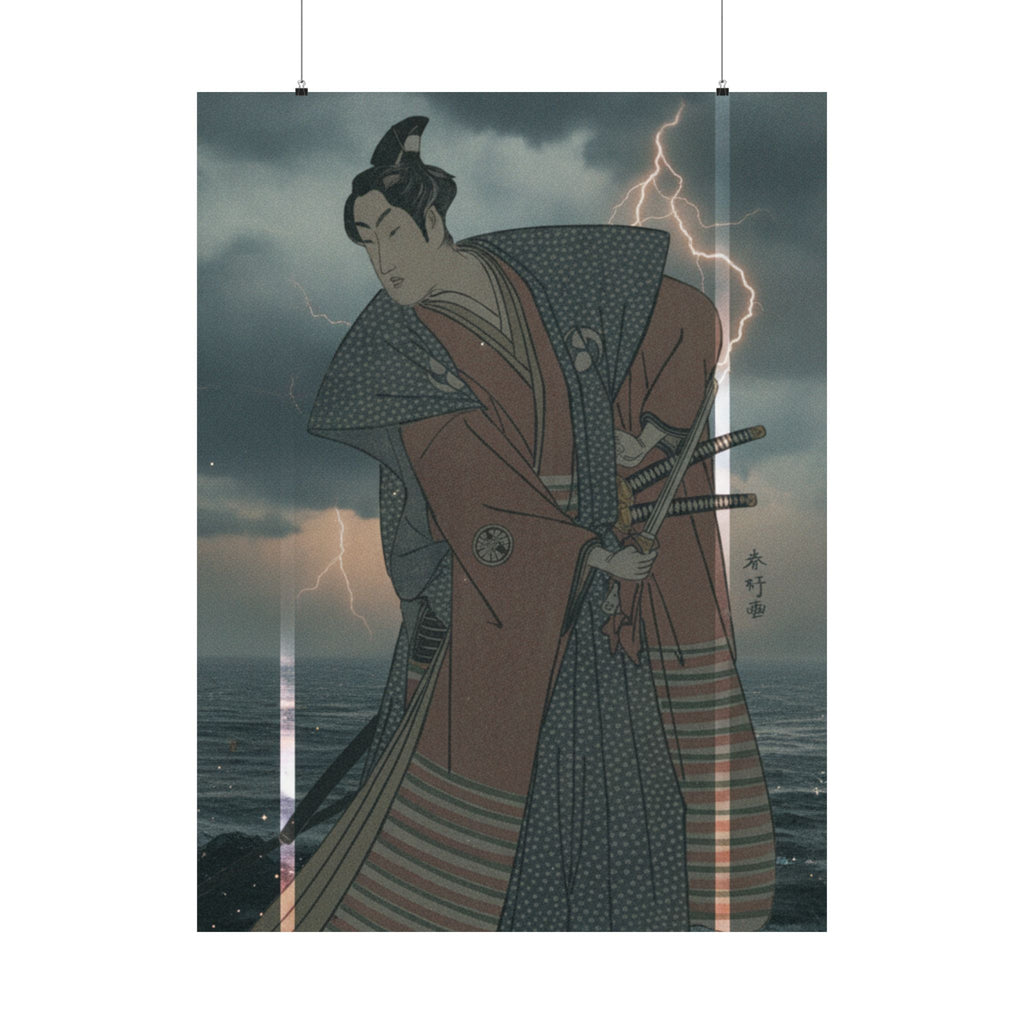 Dramatic Storm — The Third Segawa Kikunojo In The Role Of Oboshi Rikiya — Matte Poster