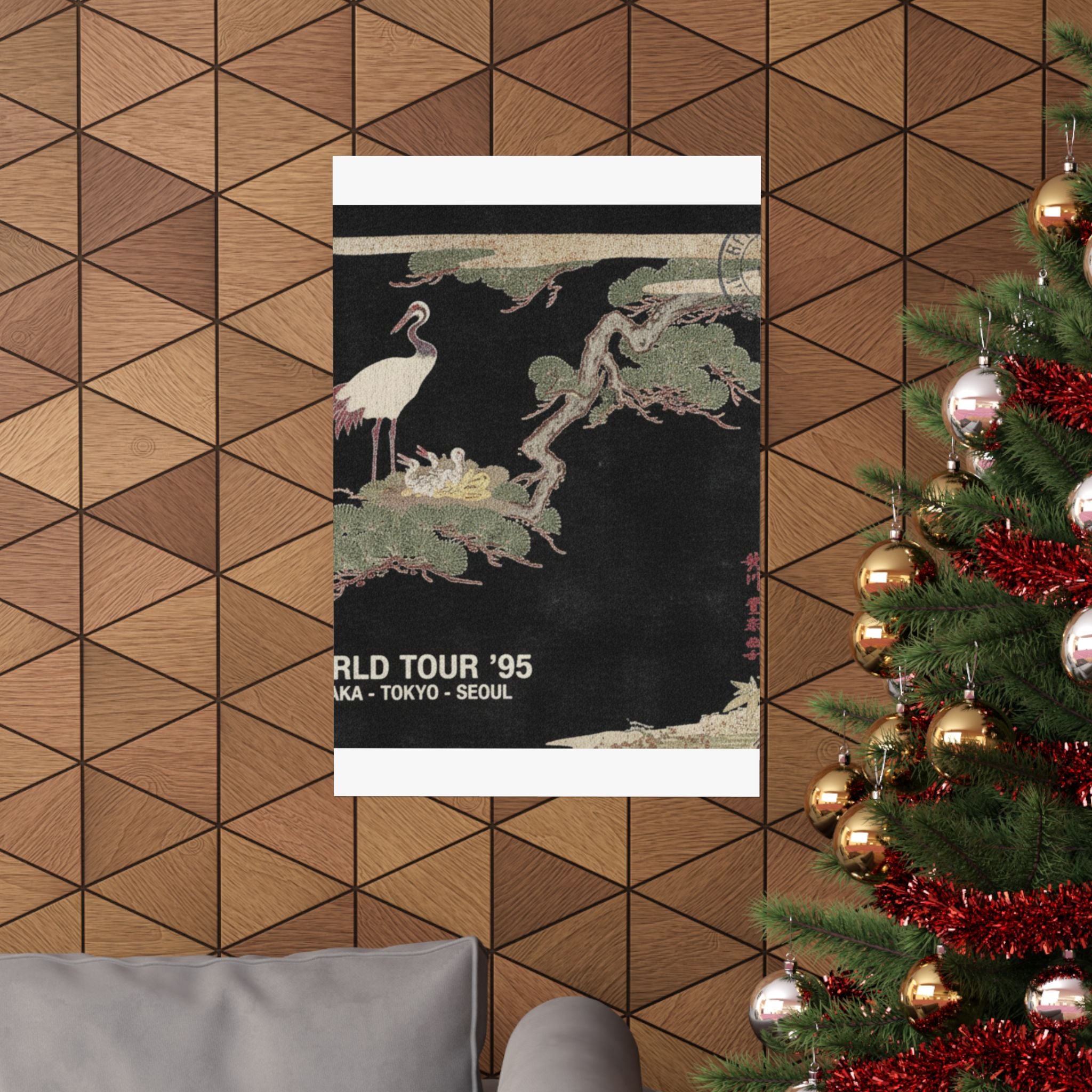 Vintage Bootleg — Crane And Their Young In Their Nest In The Branches Of A Pine-Tree — Matte Poster