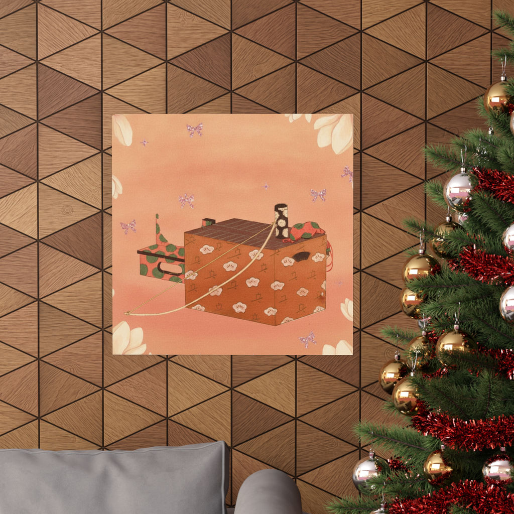 Southern Sunset — Box For Sugoroku Game (A Kind Of Backgammon), Bow And Drum — Matte Poster