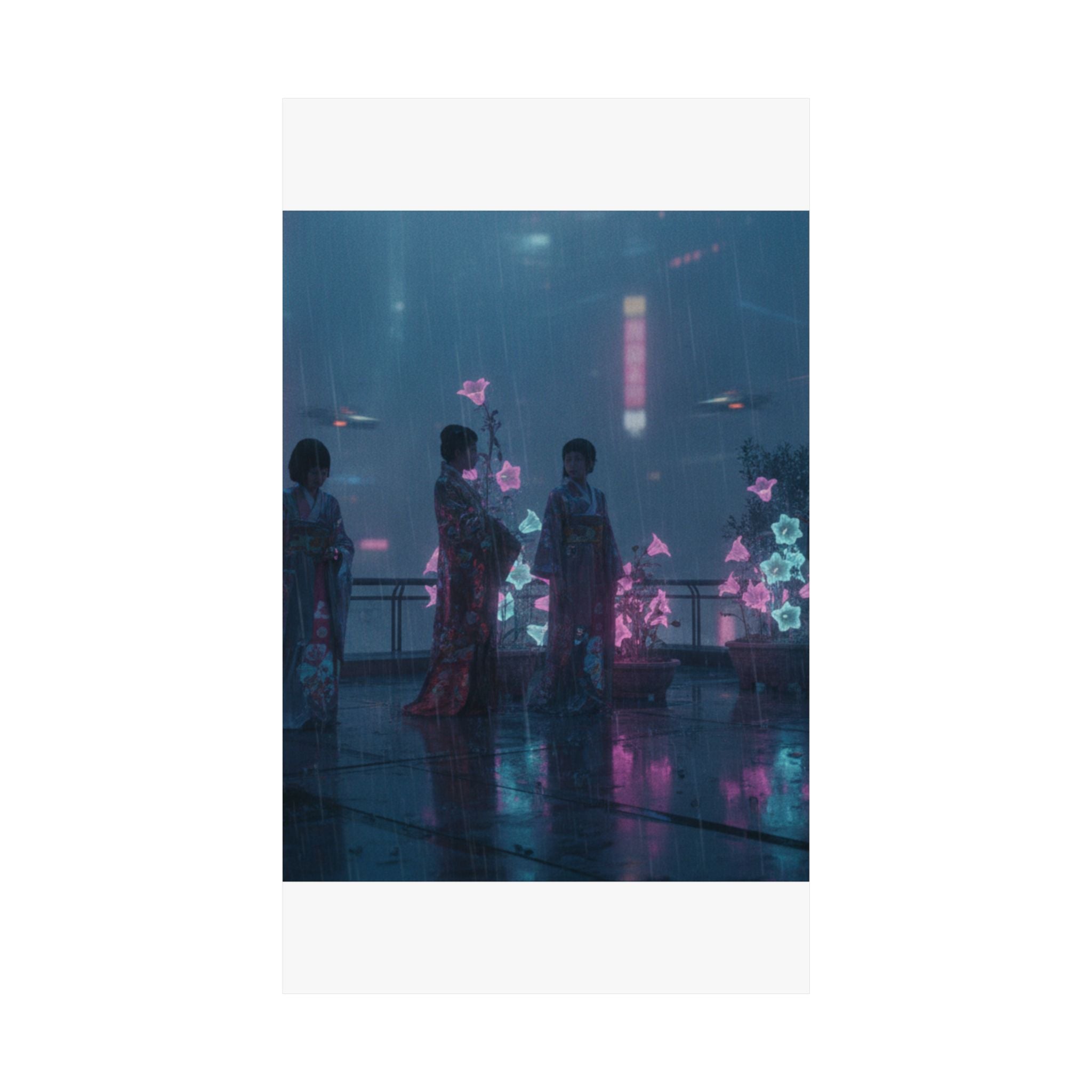 Neon Noir — Bellflowers (Asagao), From The Series Genji In Fashionable Modern Guise (Fūryū Y — Matte Poster