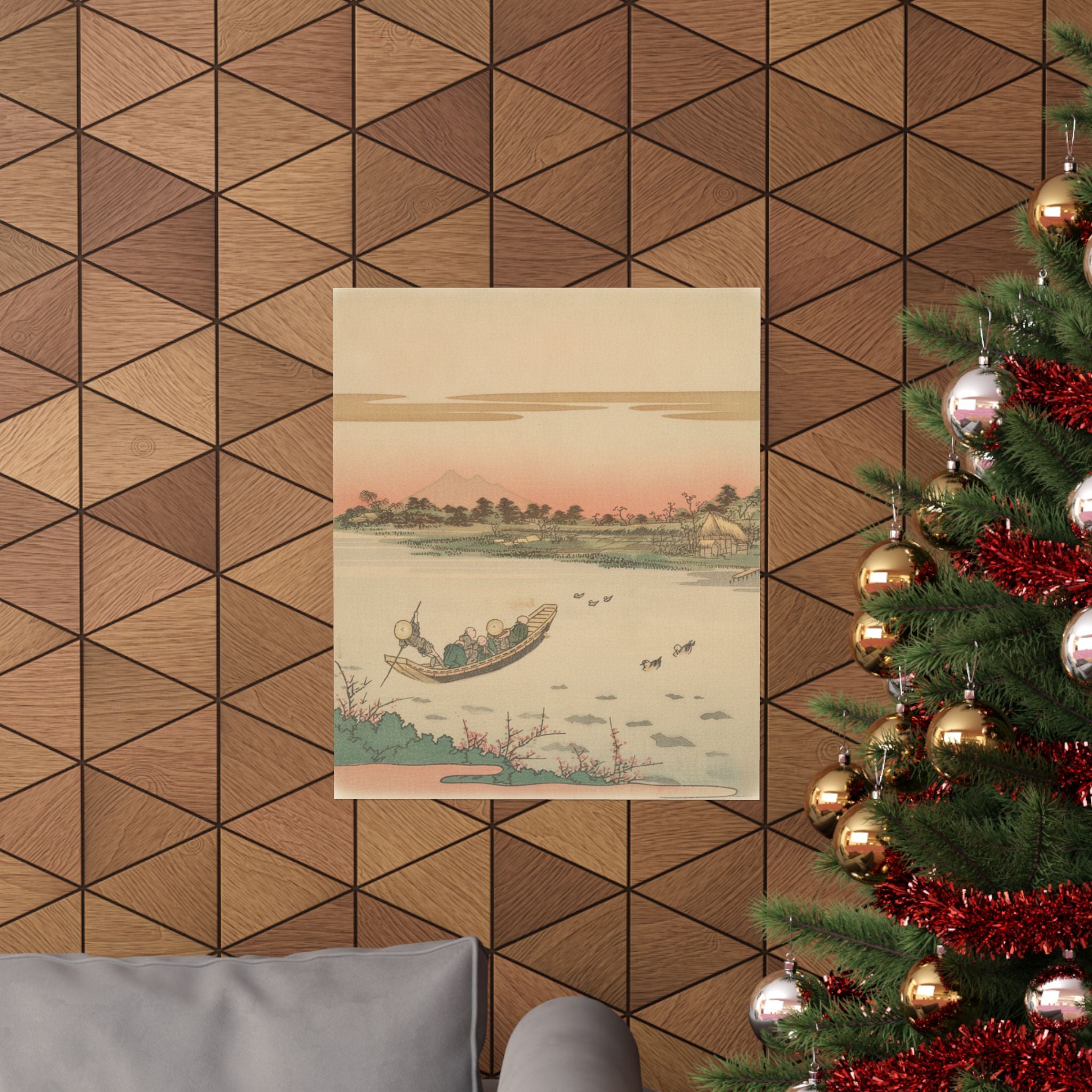 Southern Sunset — Boat Ferrying Across River — Matte Poster