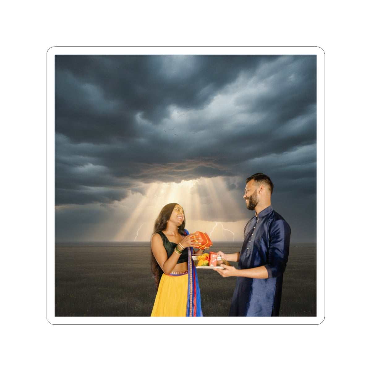 Dramatic Storm — Person — Kiss-Cut Sticker