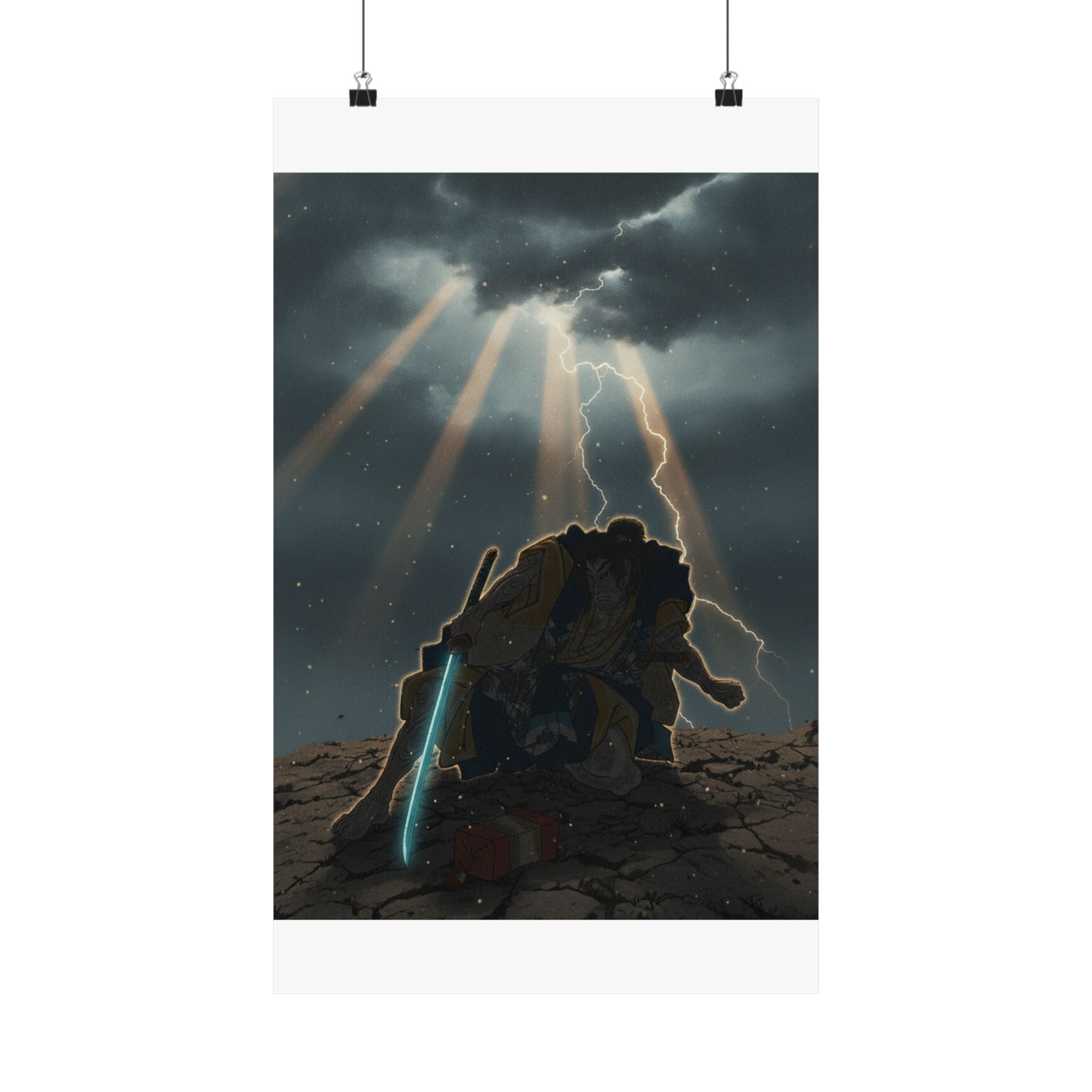 Dramatic Storm — “‘A Molted Cicada Shell’ (Utsusemi): Soga Gorō Tokimune,” From The Series Scenes — Matte Poster