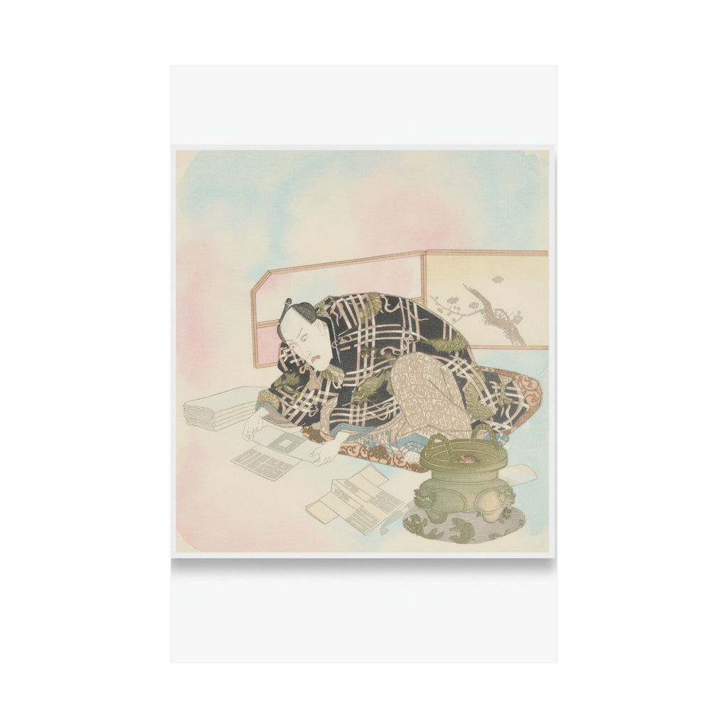 Watercolor — Ichikawa Danjūrō Vii Preparing New Year'S Gifts — Matte Poster