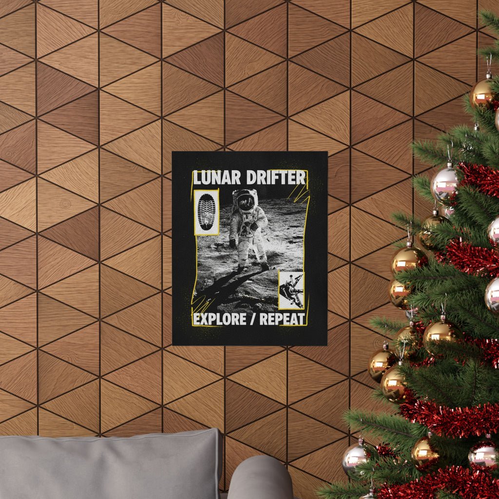 Lunar Drifter Explore / Repeat Astronaut Streetwear Poster