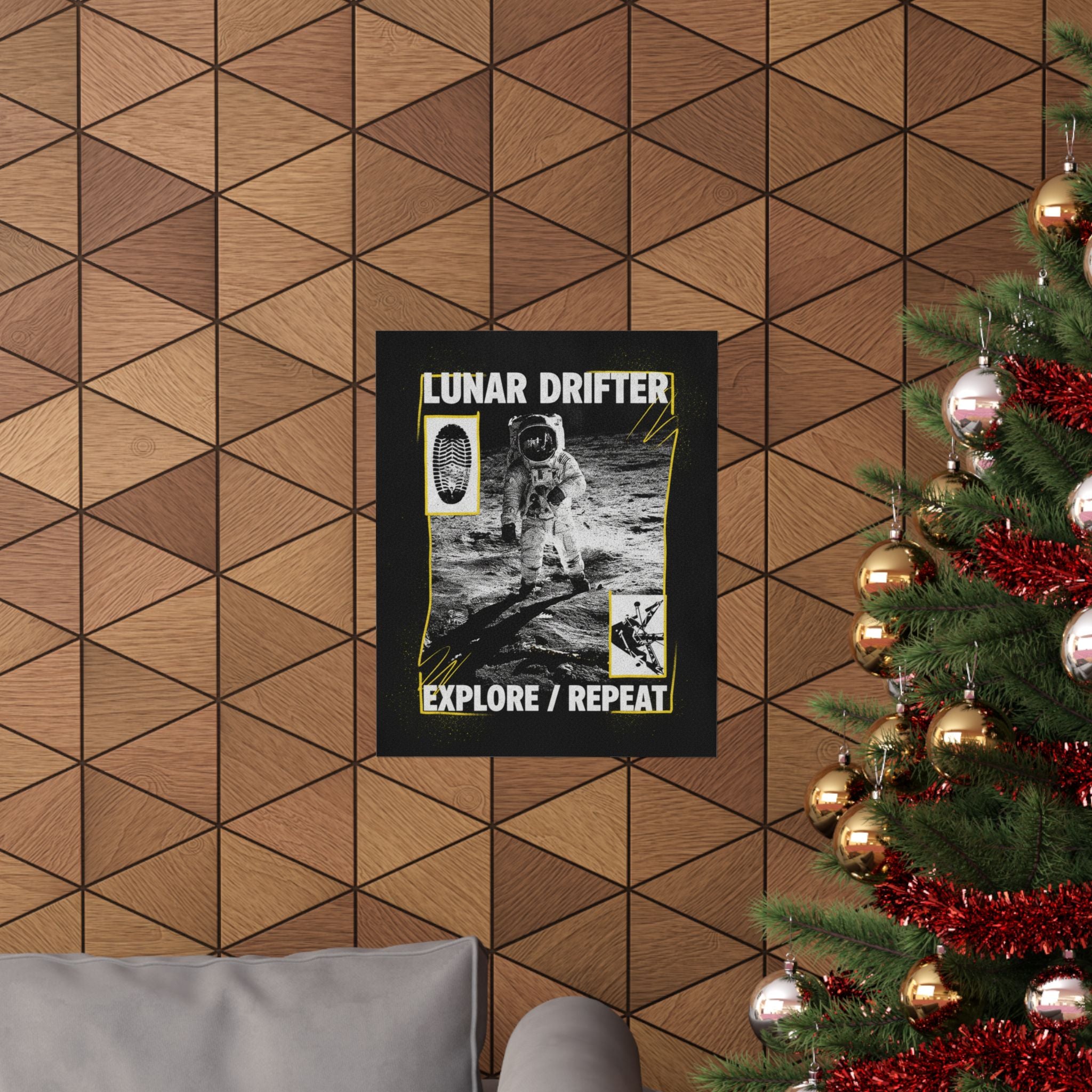 Lunar Drifter Explore / Repeat Astronaut Streetwear Poster