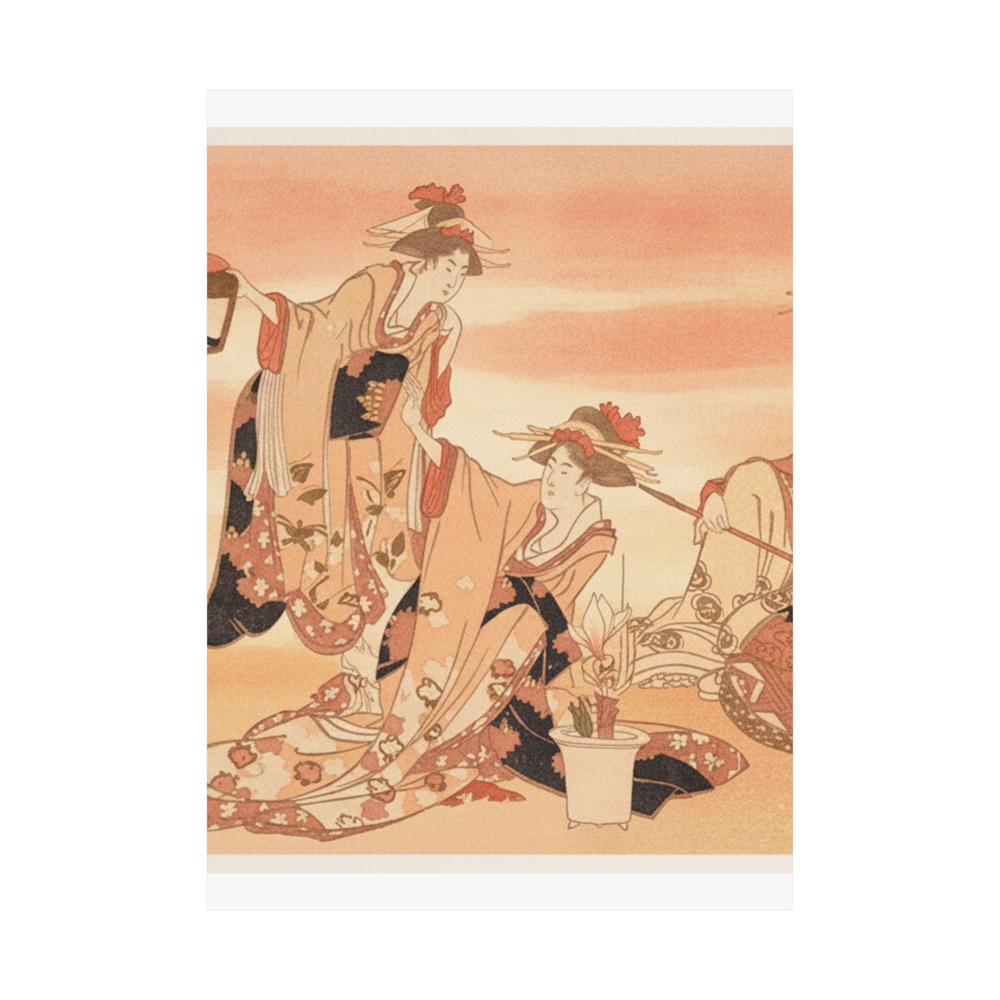 Southern Sunset — Three Young Ladies Visiting Together — Matte Poster