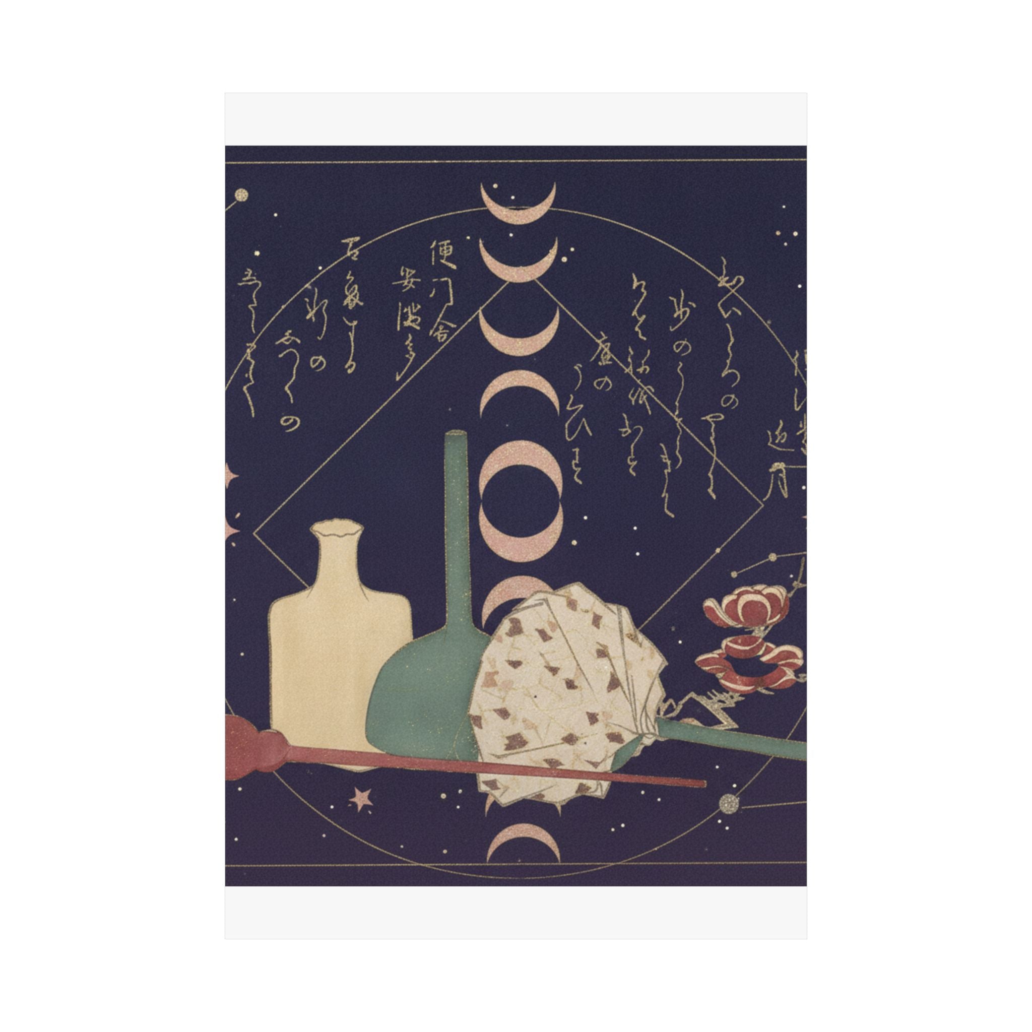 Celestial — Glass-Wares With Plum Blossoms — Matte Poster