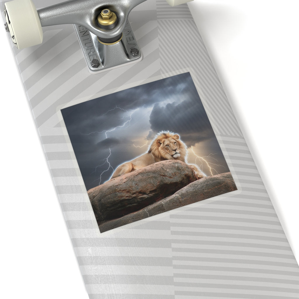 Dramatic Storm — Lion — Kiss-Cut Sticker