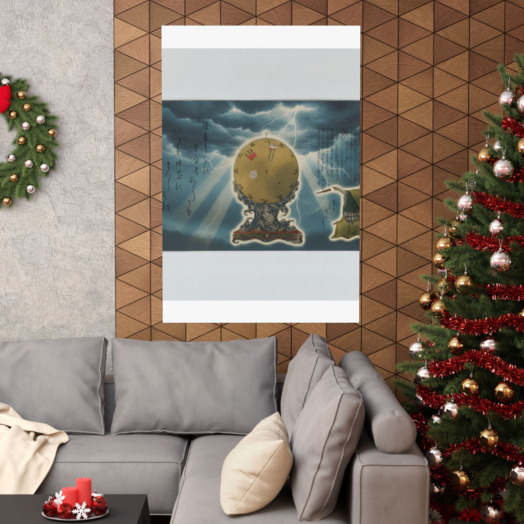 Dramatic Storm — Moveable Rotating Calendar Mounted On Elaborate Wave-Base With Rabbit Crest — Matte Poster