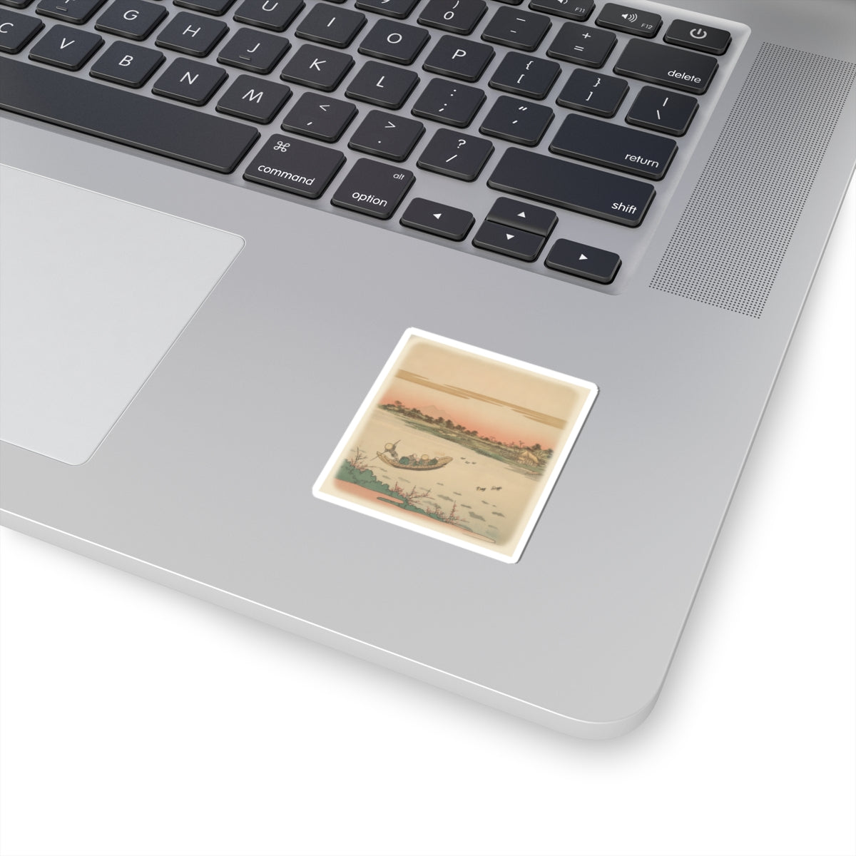 Southern Sunset — Boat Ferrying Across River — Kiss-Cut Sticker