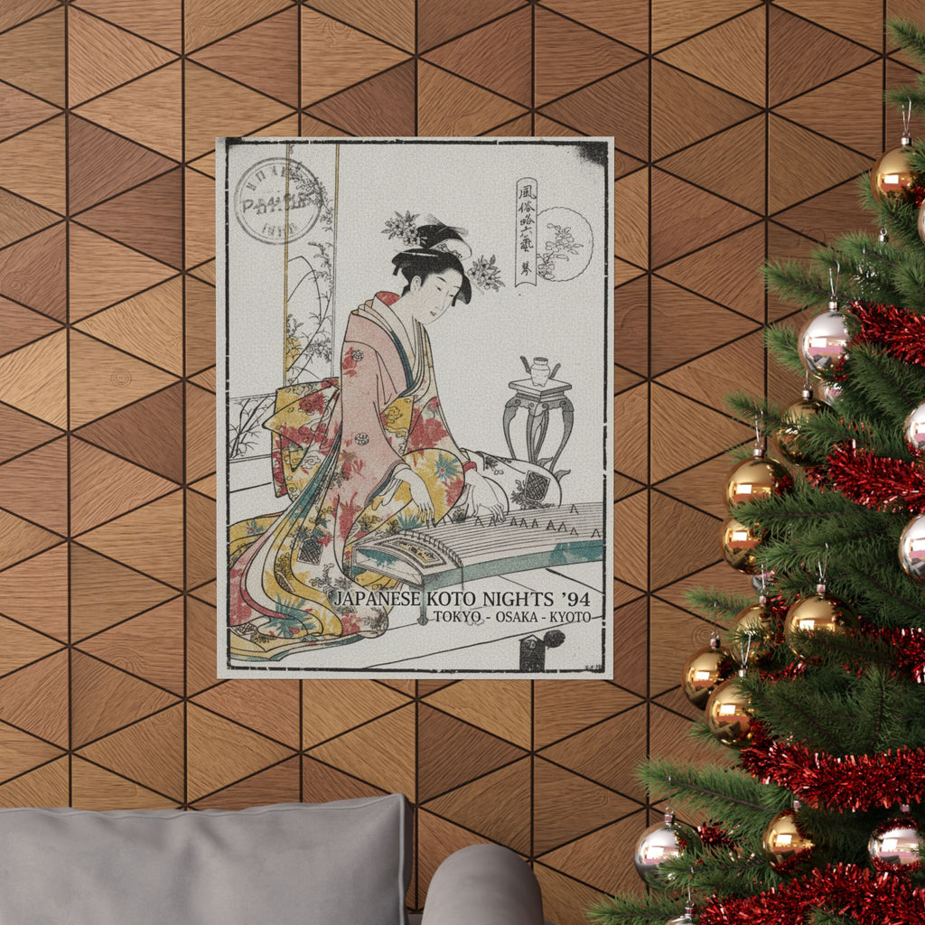 Vintage Bootleg — Young Lady Playing A Musical Instrument — Matte Poster