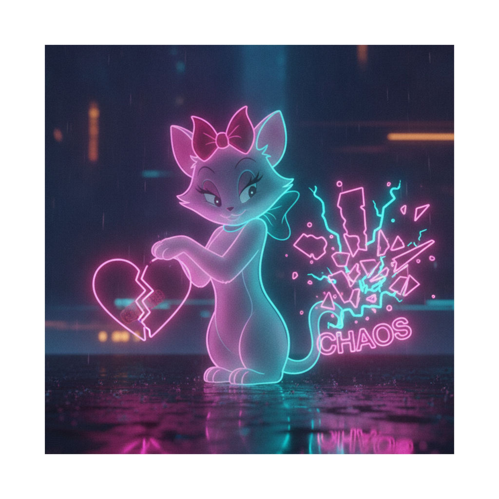 Neon Noir — Cat — Matte Poster