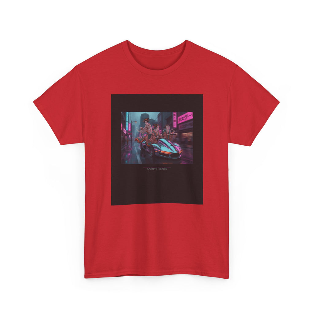 Neon Cyberpunk Supercar Night Street Graphic Tee