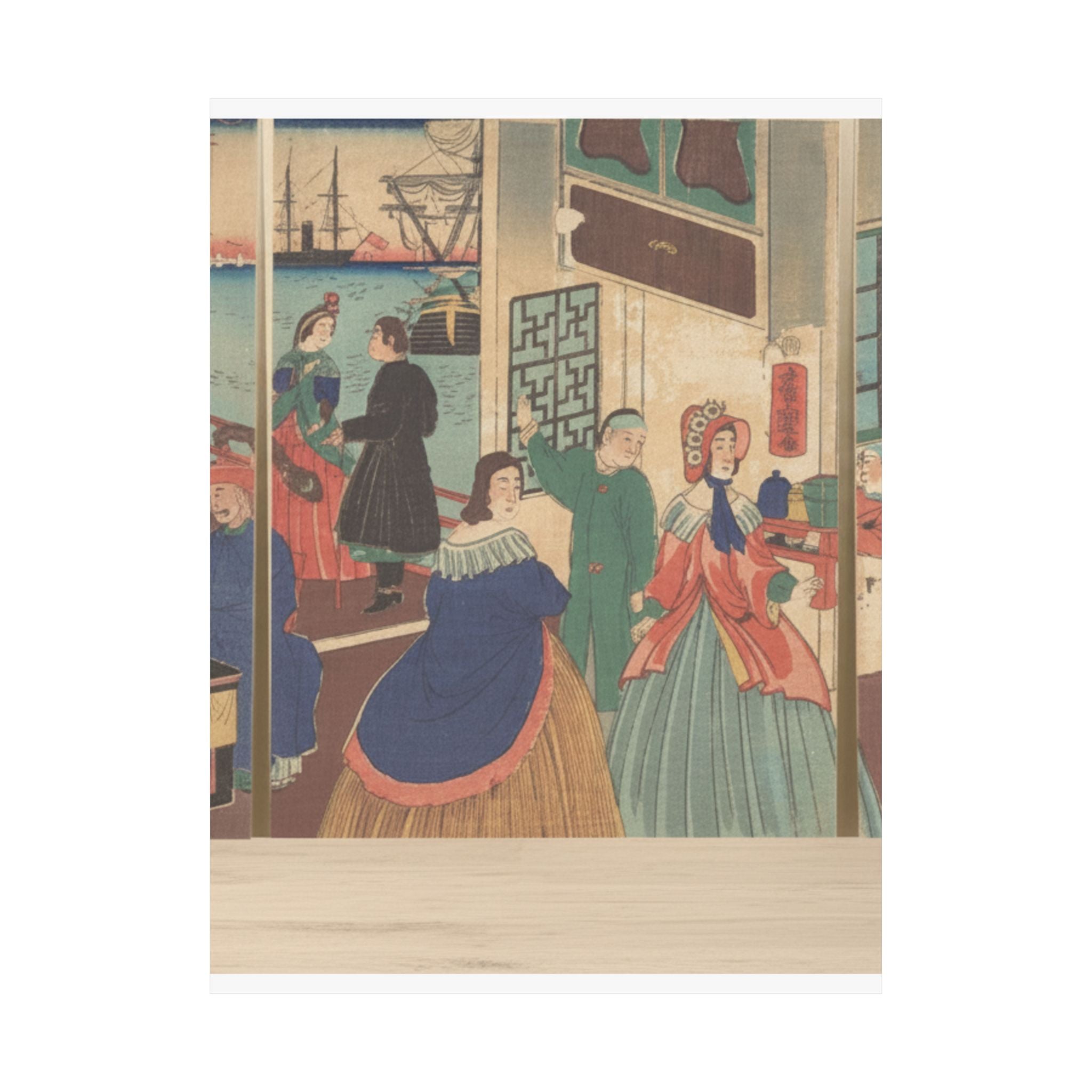 Product Marketing — People Of The Five Nations Drinking And Eating (Gokakoku Jinbutsu Dontaku No Zu) — Matte Poster