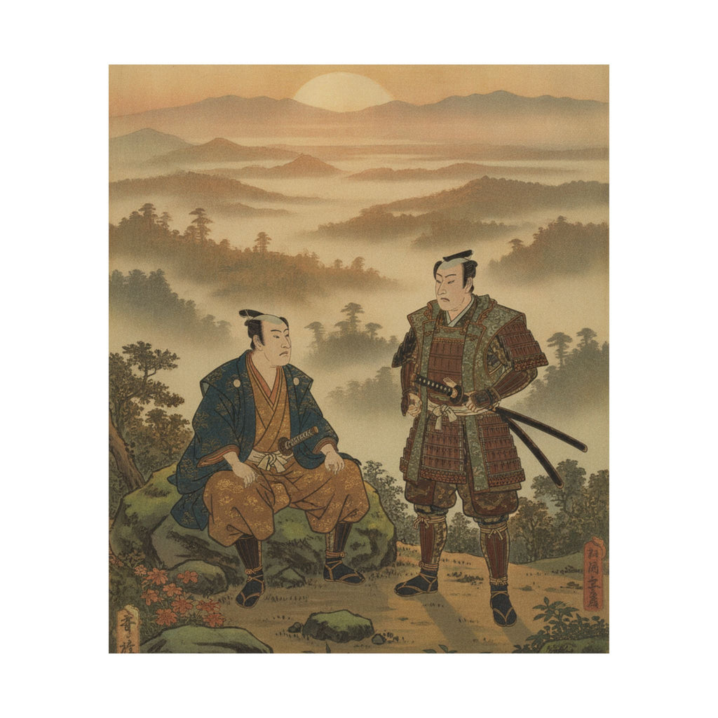 Scenic Nature — A Daimyo Talking To One Of His Retainers — Matte Poster