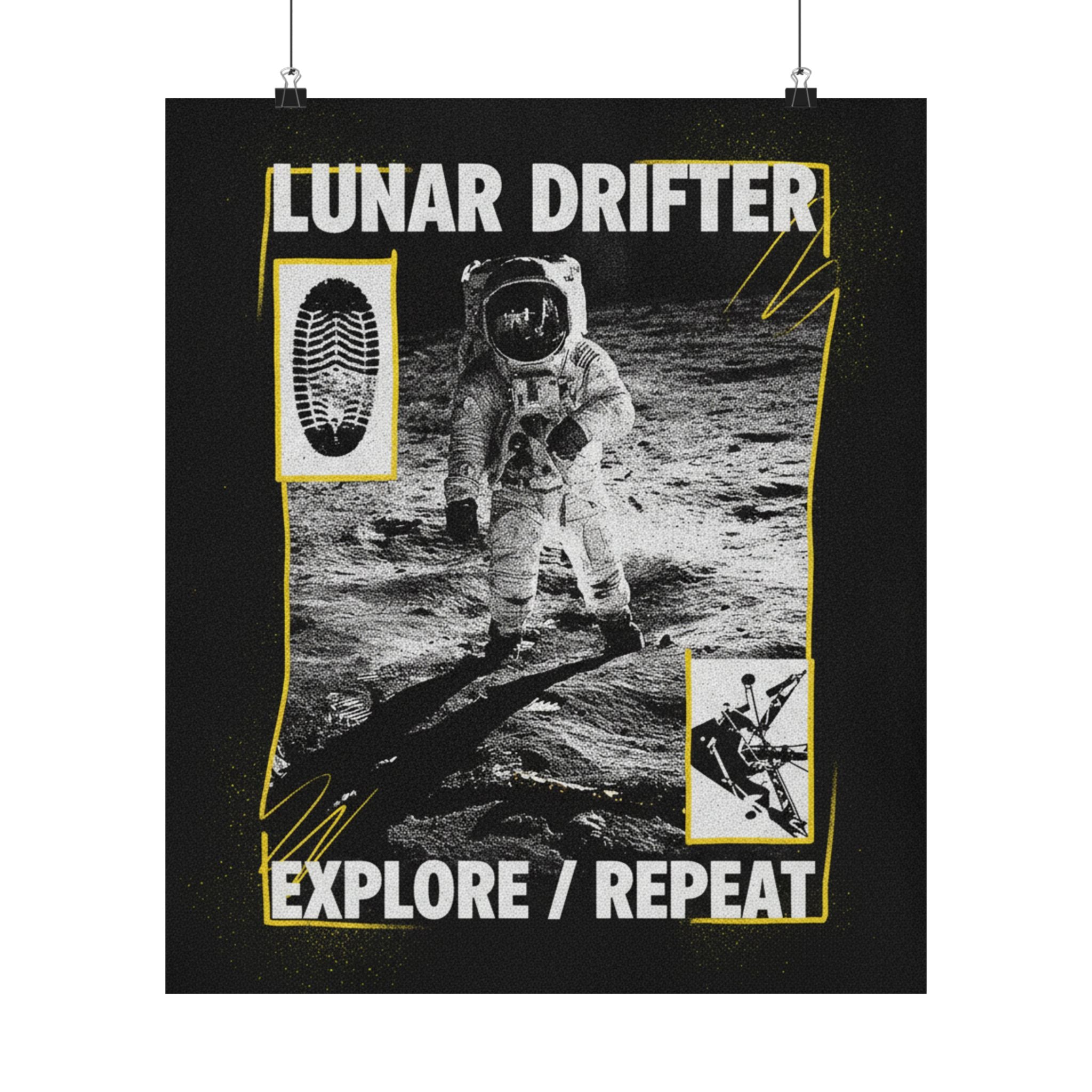 Lunar Drifter Explore / Repeat Astronaut Streetwear Poster