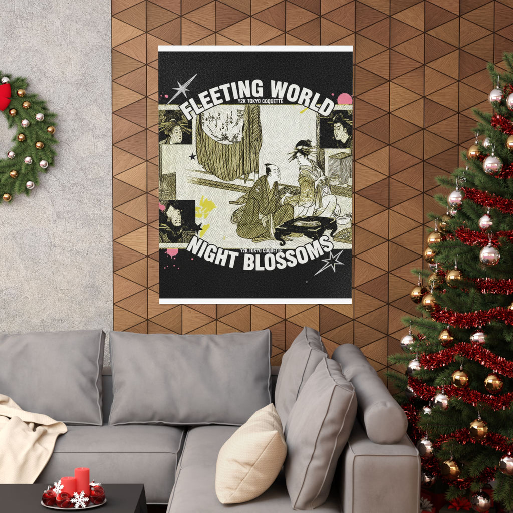 Streetwear Collage — Courtesan With Client Before A Tokonoma Alcove — Matte Poster