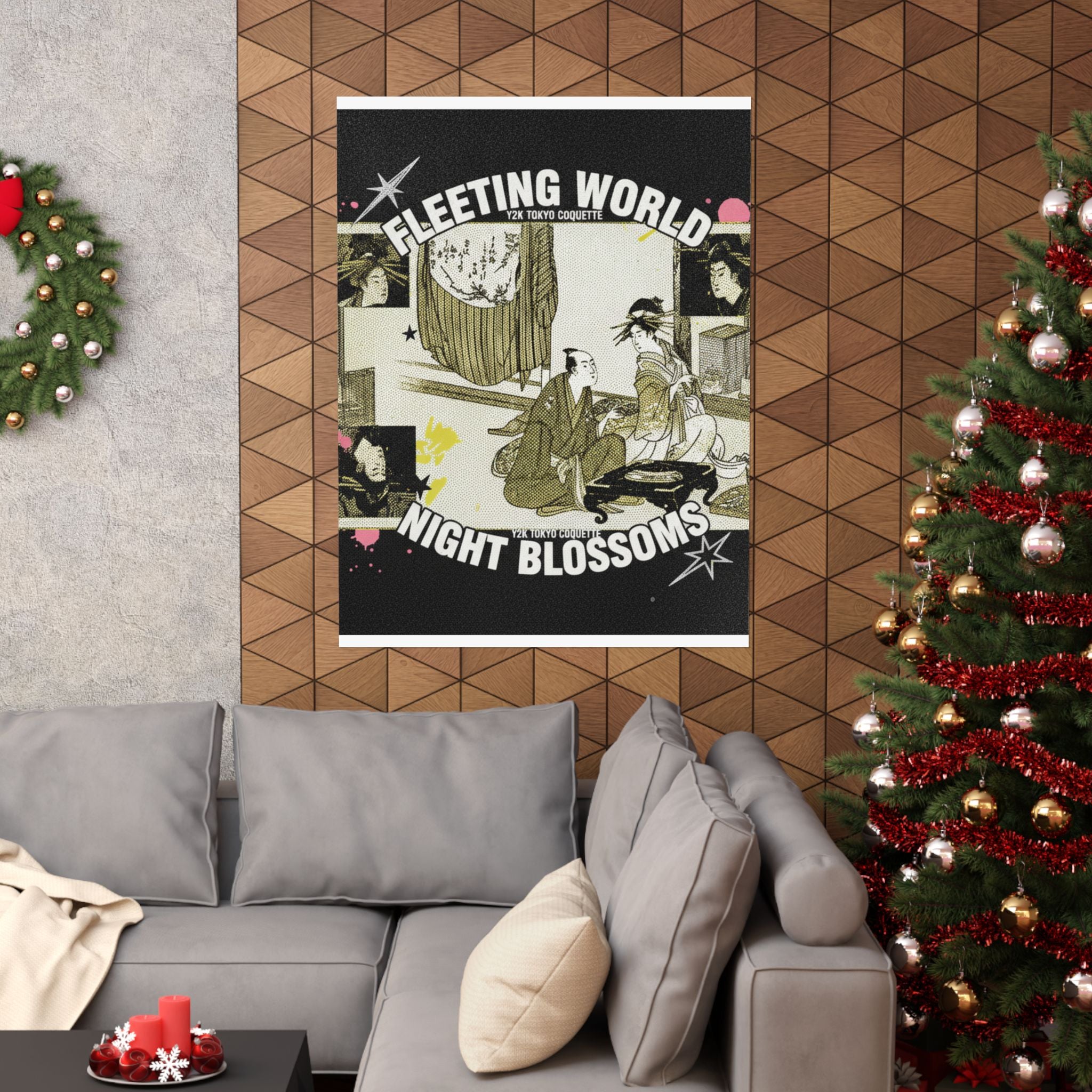 Streetwear Collage — Courtesan With Client Before A Tokonoma Alcove — Matte Poster