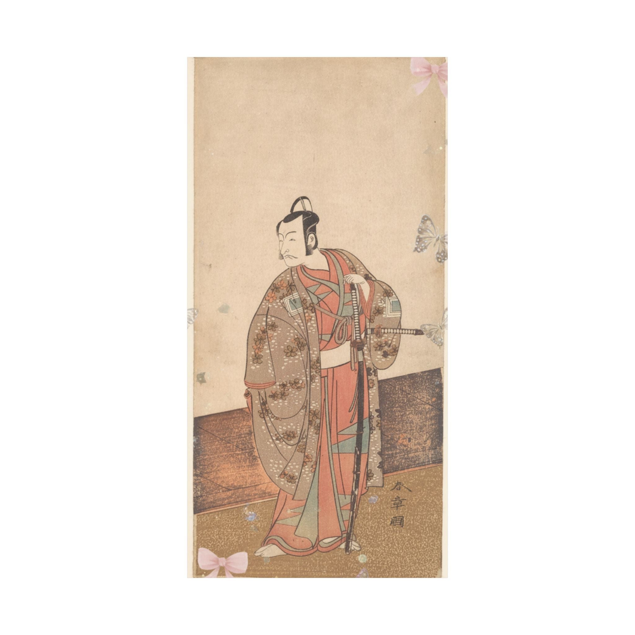 Ecommerce Main — The Actor Ichikawa Danjuro V Standing Inside Of A House And In Front Of An Engaw — Matte Poster