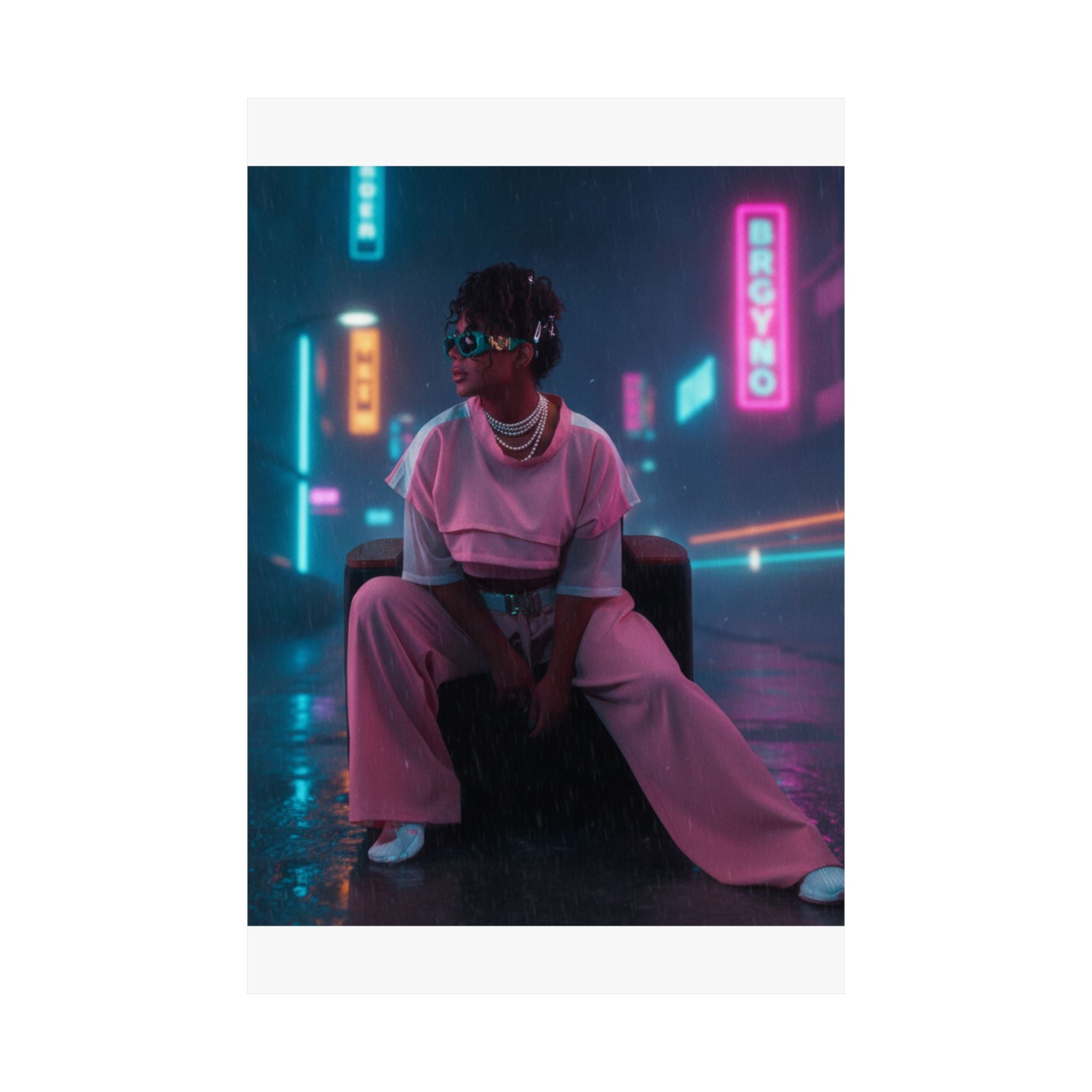 Neon Noir — Person — Matte Poster