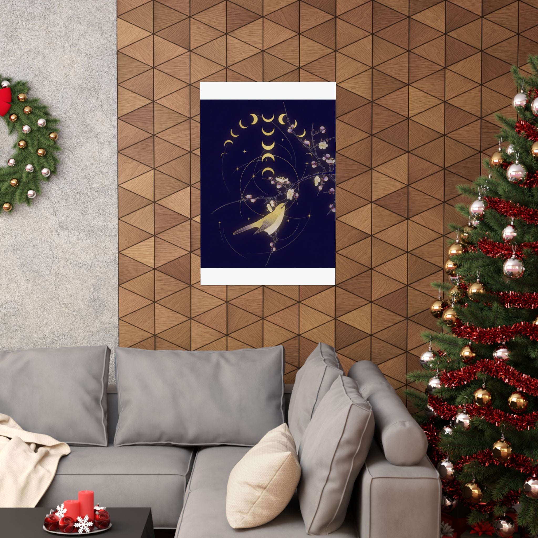 Celestial — New Moon; Nightingale On A Plum Branch — Matte Poster