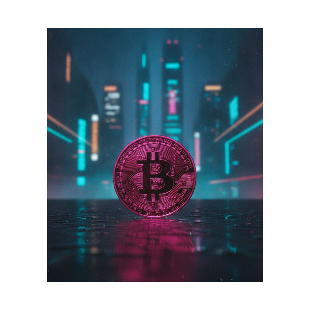 Neon Noir — Coin — Matte Poster